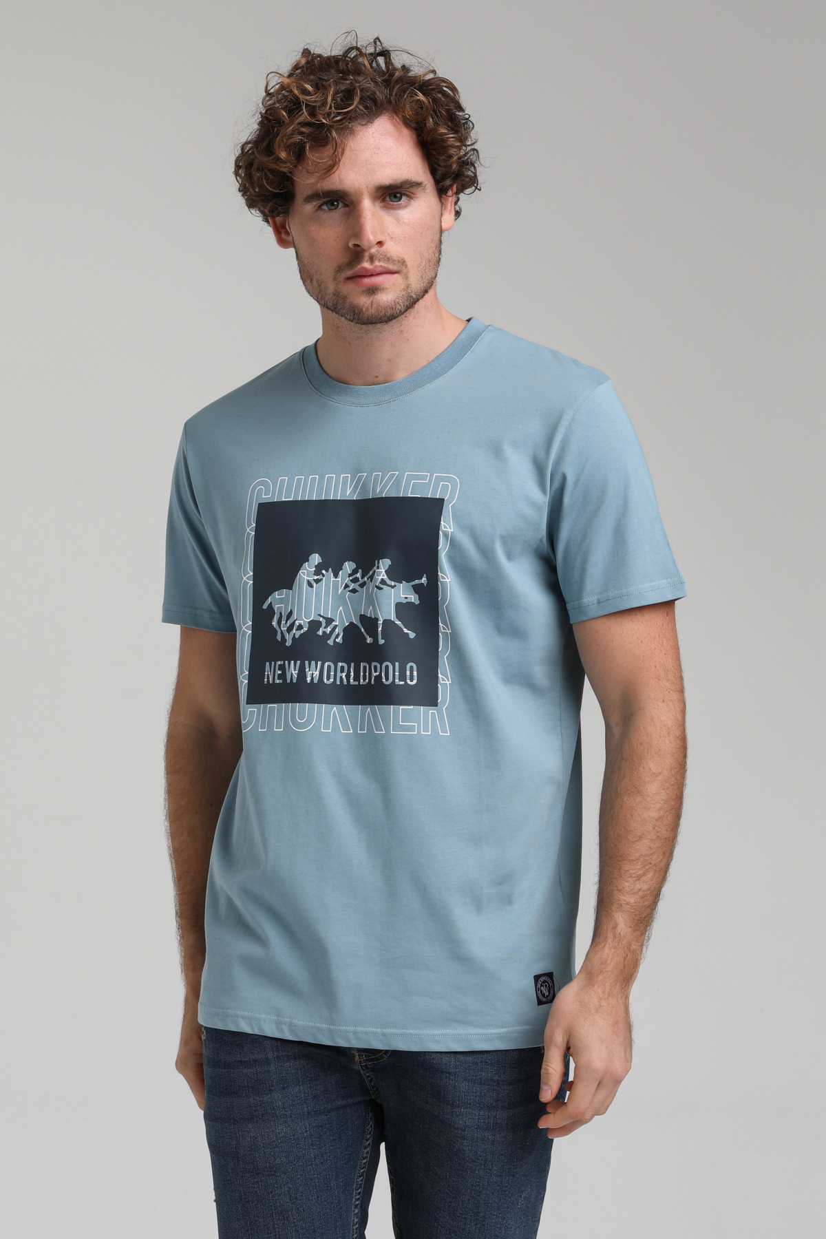 New World Polo Bisiklet Yaka Prada Slim Fit Tişört 23SSM20295