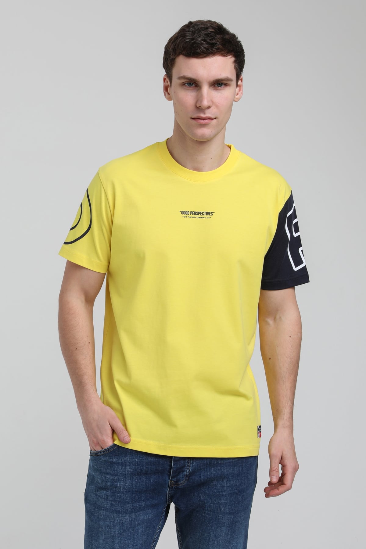 New World Polo Bisiklet Yaka Sarı Slim Fit Tişört 23SSM20326