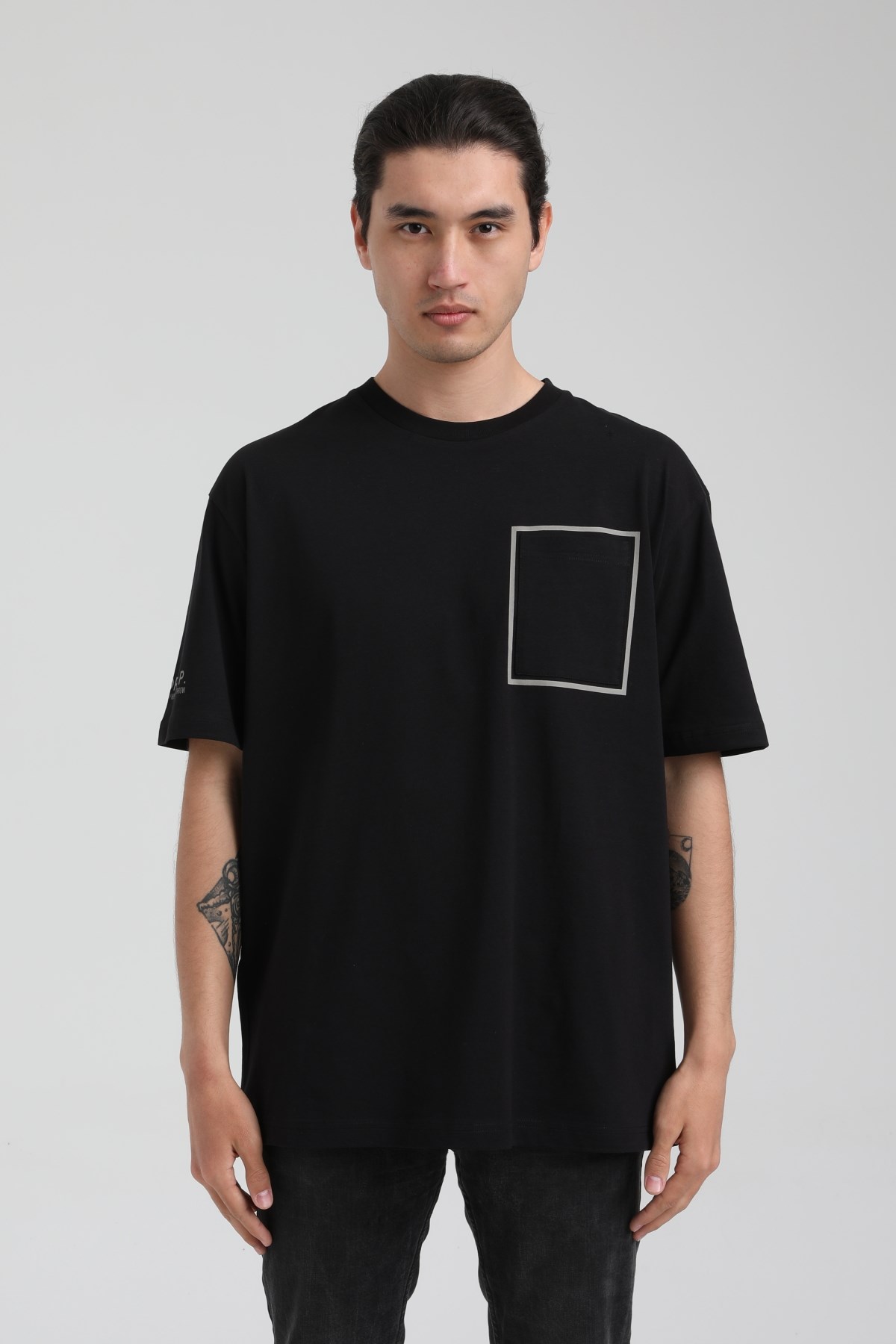 New World Polo Bisiklet Yaka Siyah Oversize Tişört 22.01.T4.006