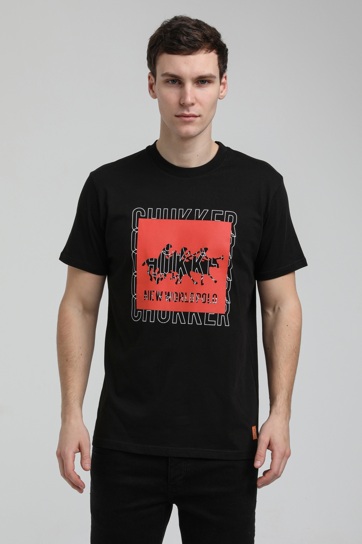 New World Polo Bisiklet Yaka Siyah Slim Fit Tişört 23SSM20295