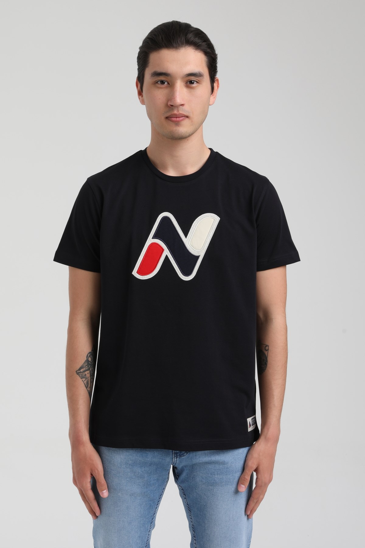 New World Polo Bisiklet Yaka Siyah Slim Fit Tişört 22.01.T4.005