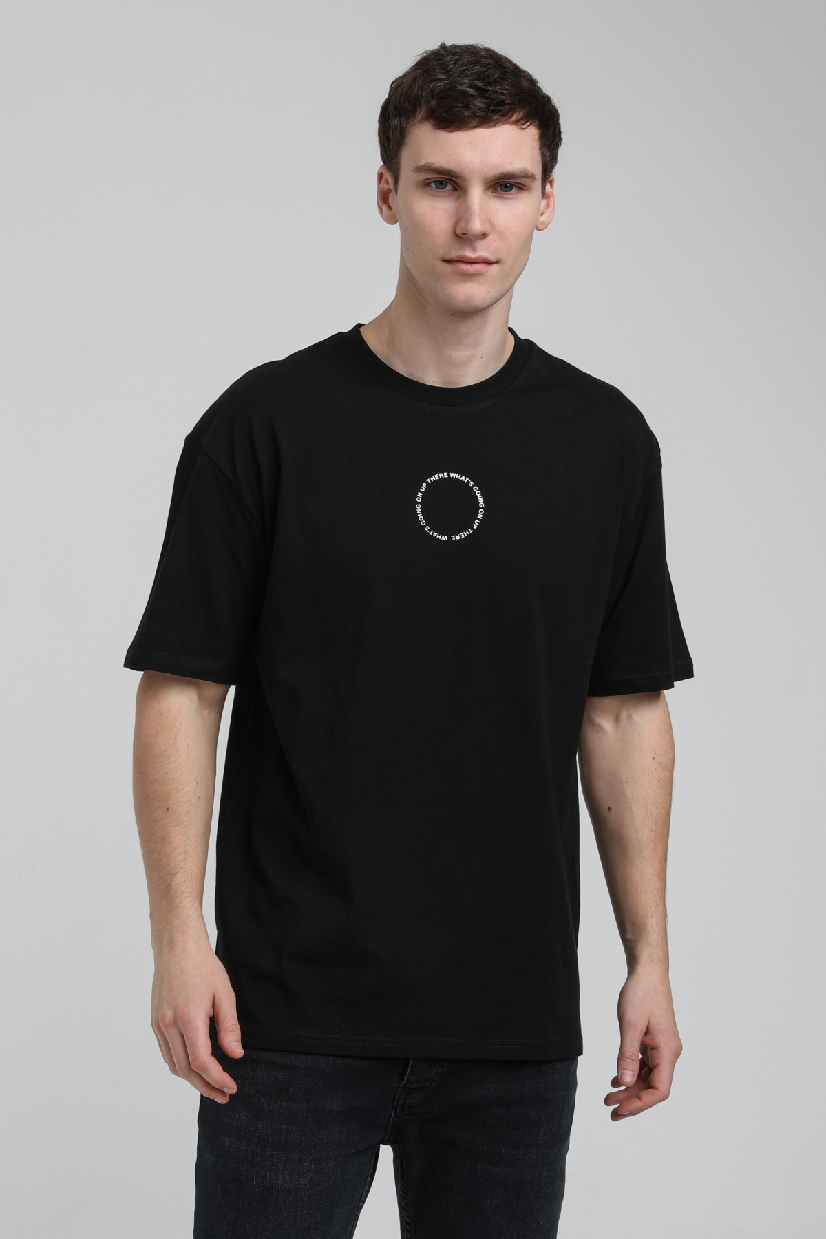 New World Polo Bisiklet Yaka Siyah Slim Fit Tişört 23SSM20333