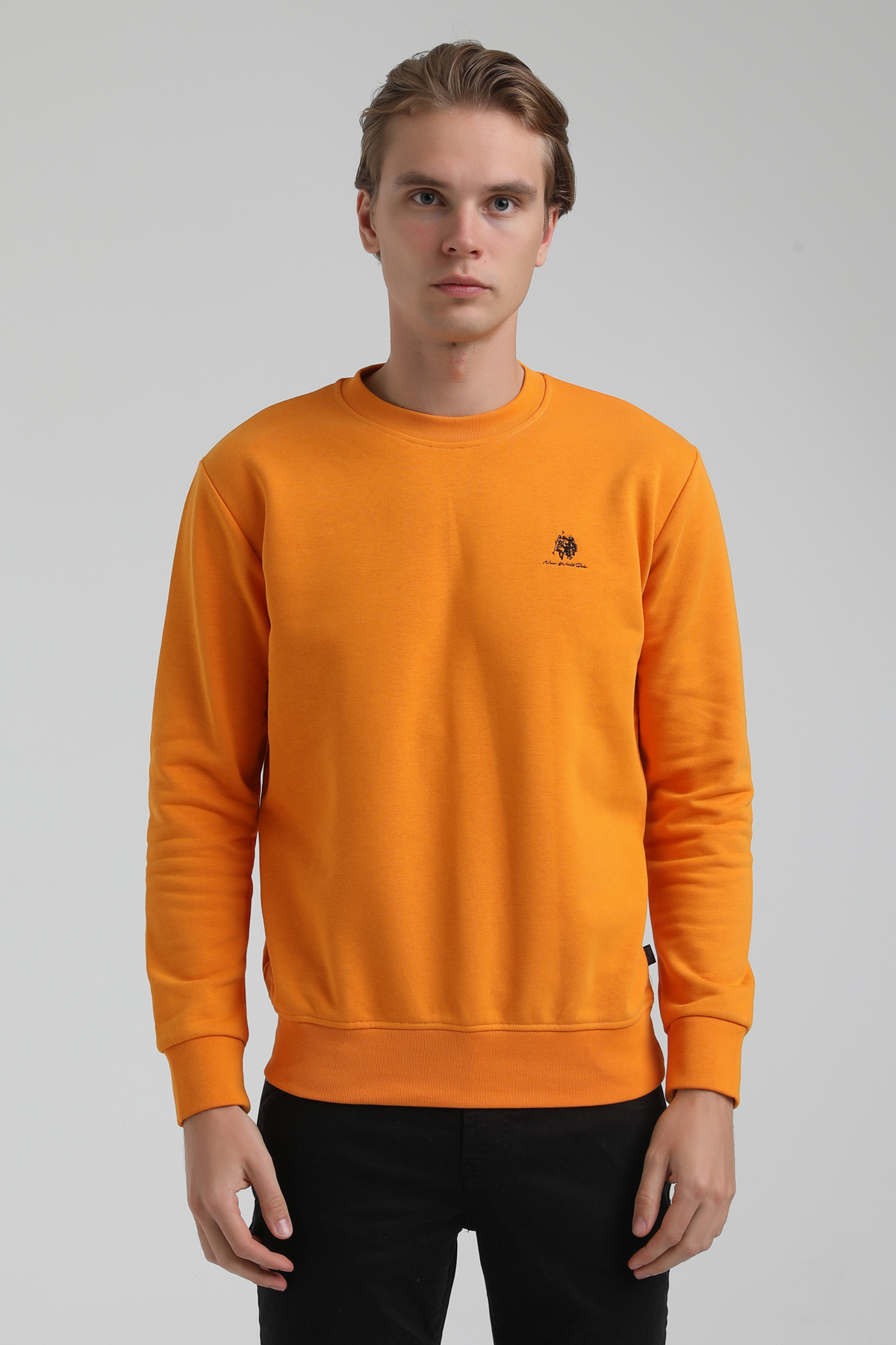 New World Polo Bisiklet Yaka Turuncu Regular Sweatshirt 22FWM60115