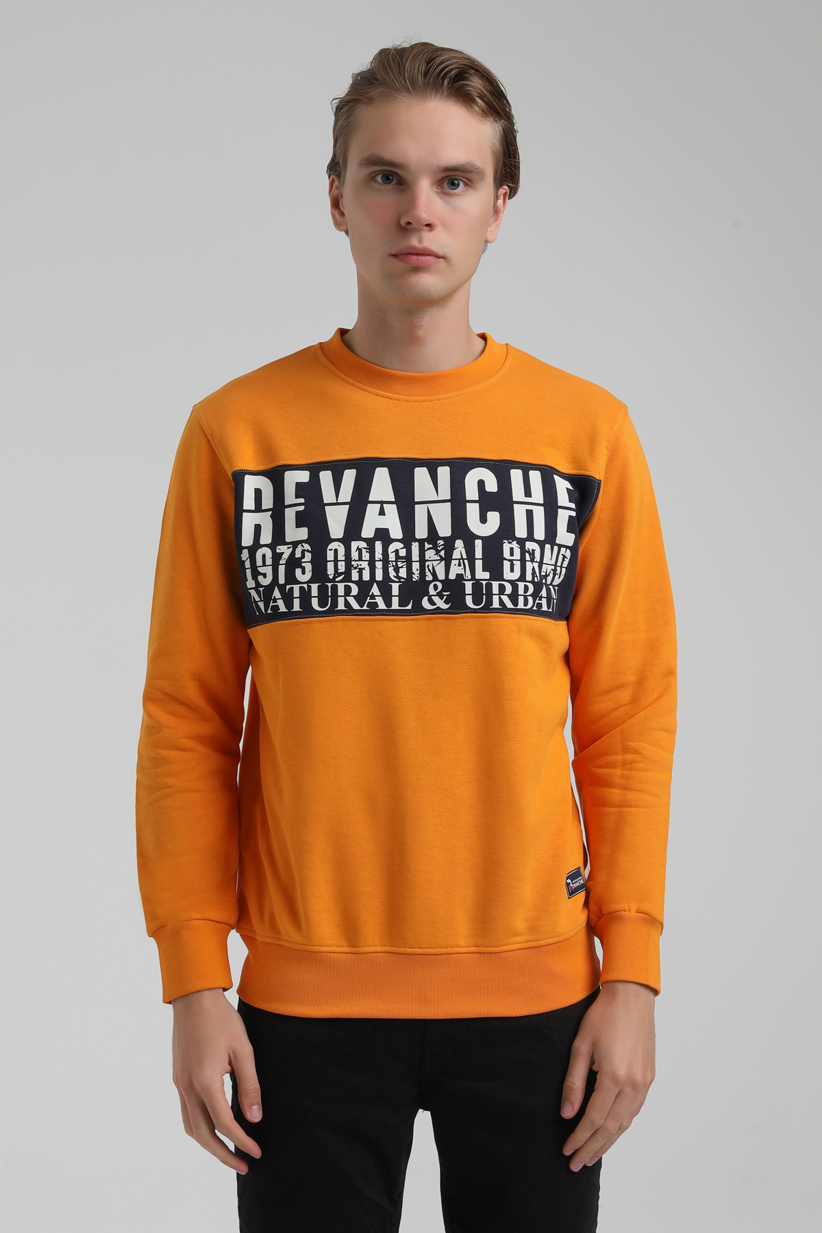 New World Polo Bisiklet Yaka Turuncu Regular Sweatshirt 22FWM60130