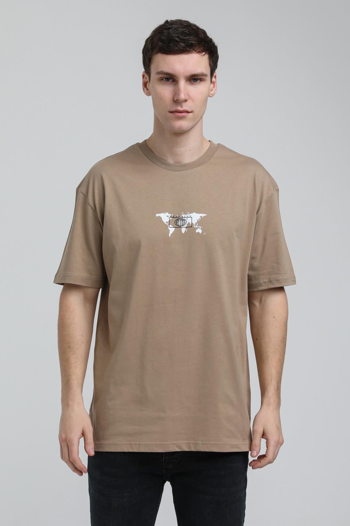New World Polo Bisiklet Yaka Vizon Oversize Tişört 23SSM20332