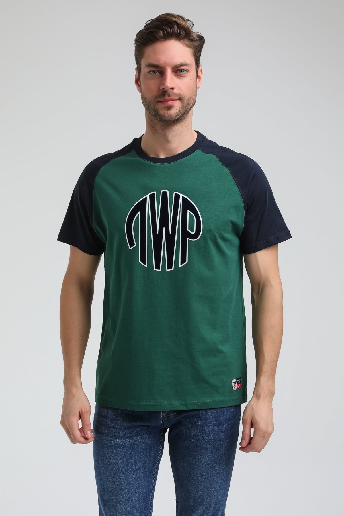 New World Polo Bisiklet Yaka Yeşil Slim Fit Tişört 23SSM20301