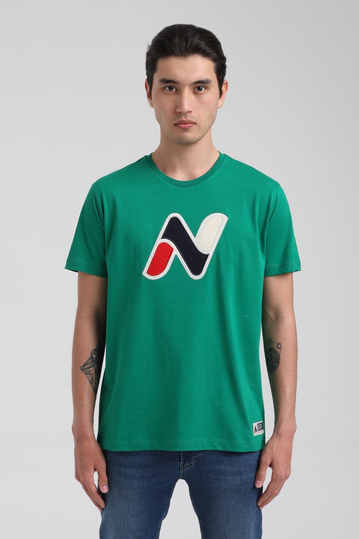 New World Polo Bisiklet Yaka Yeşil Slim Fit Tişört 22.01.T4.005