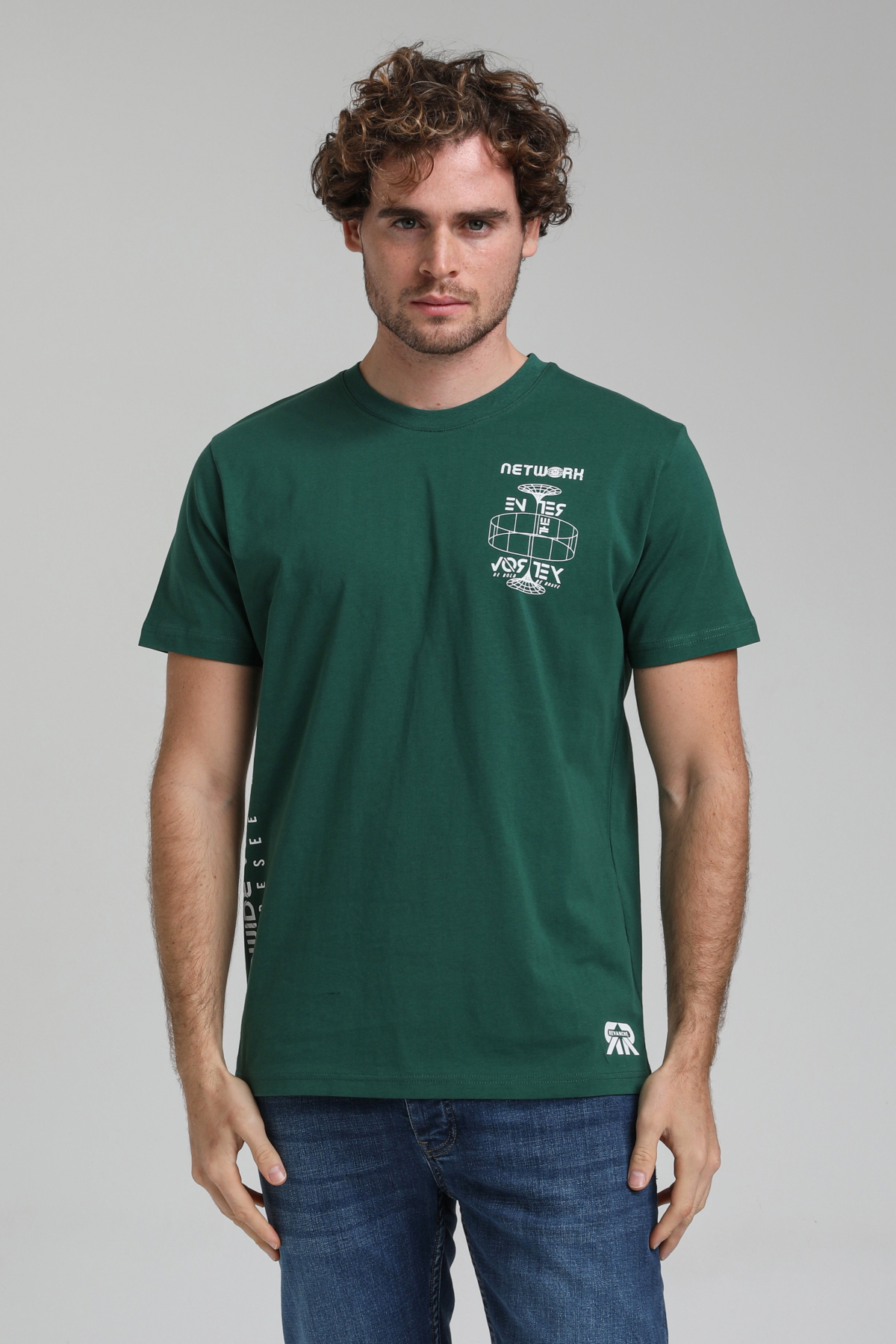 New World Polo Bisiklet Yaka Yeşil Slim Fit Tişört 23SSM20299