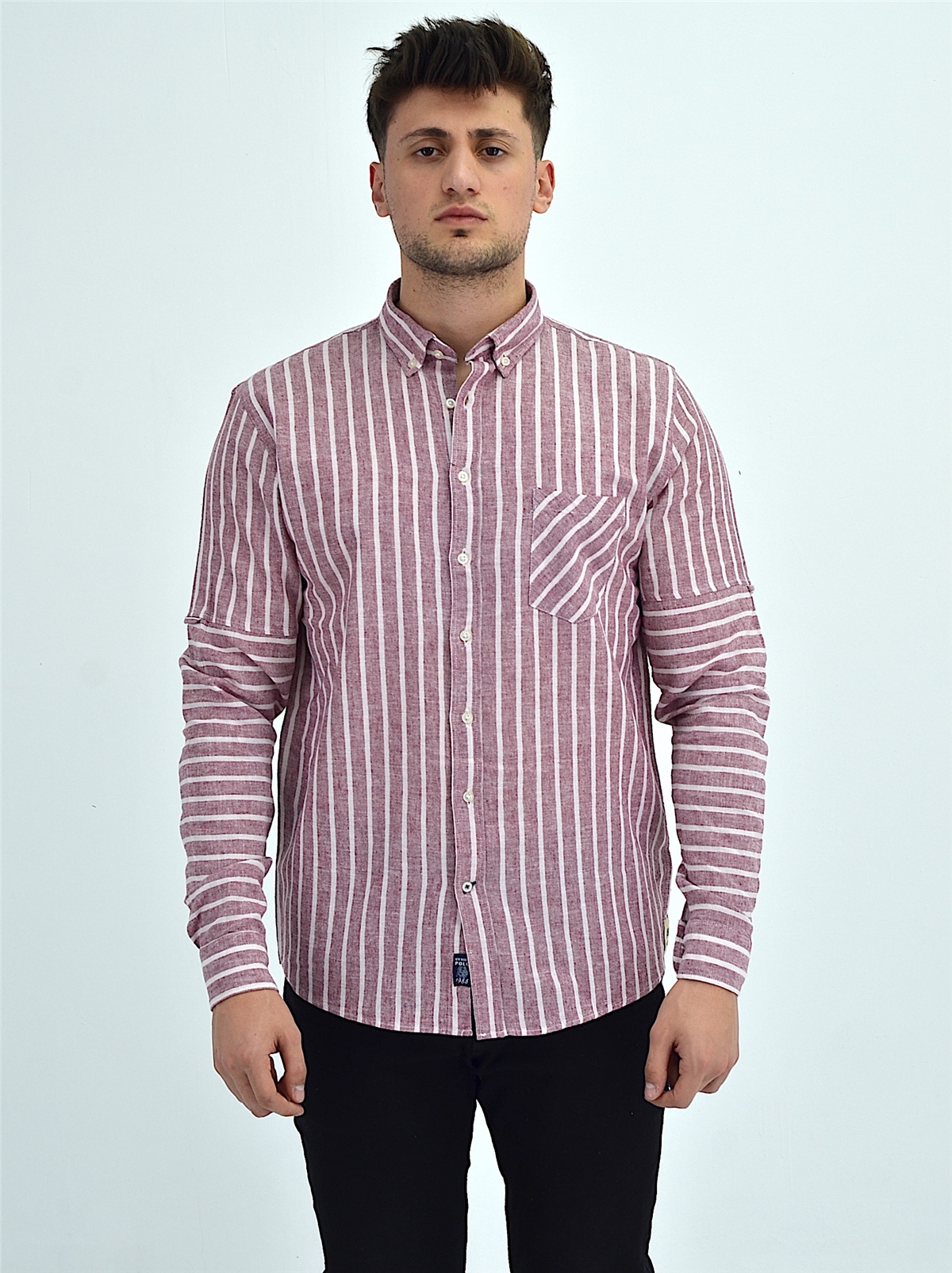 New World Polo Gömlek Bordo Regular Custom  30015