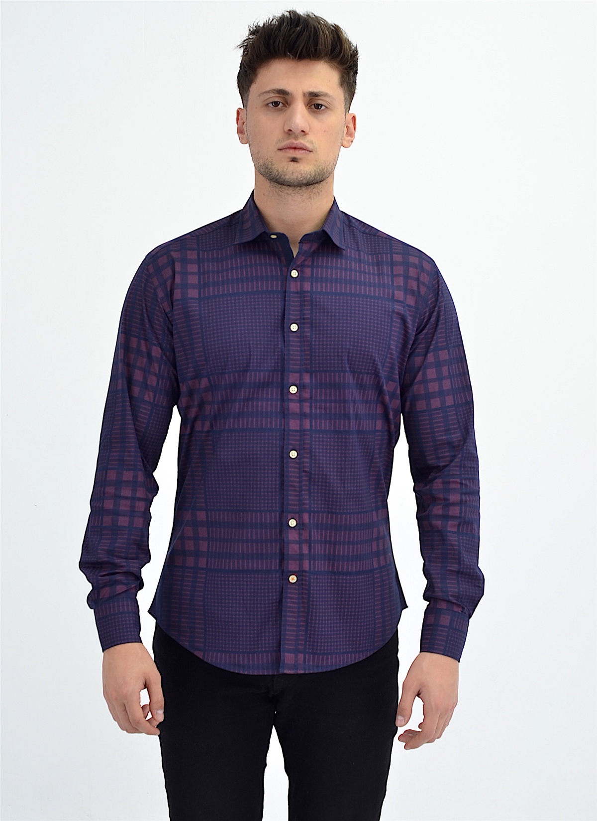 New World Polo Gömlek Bordo Slim Fit  30006