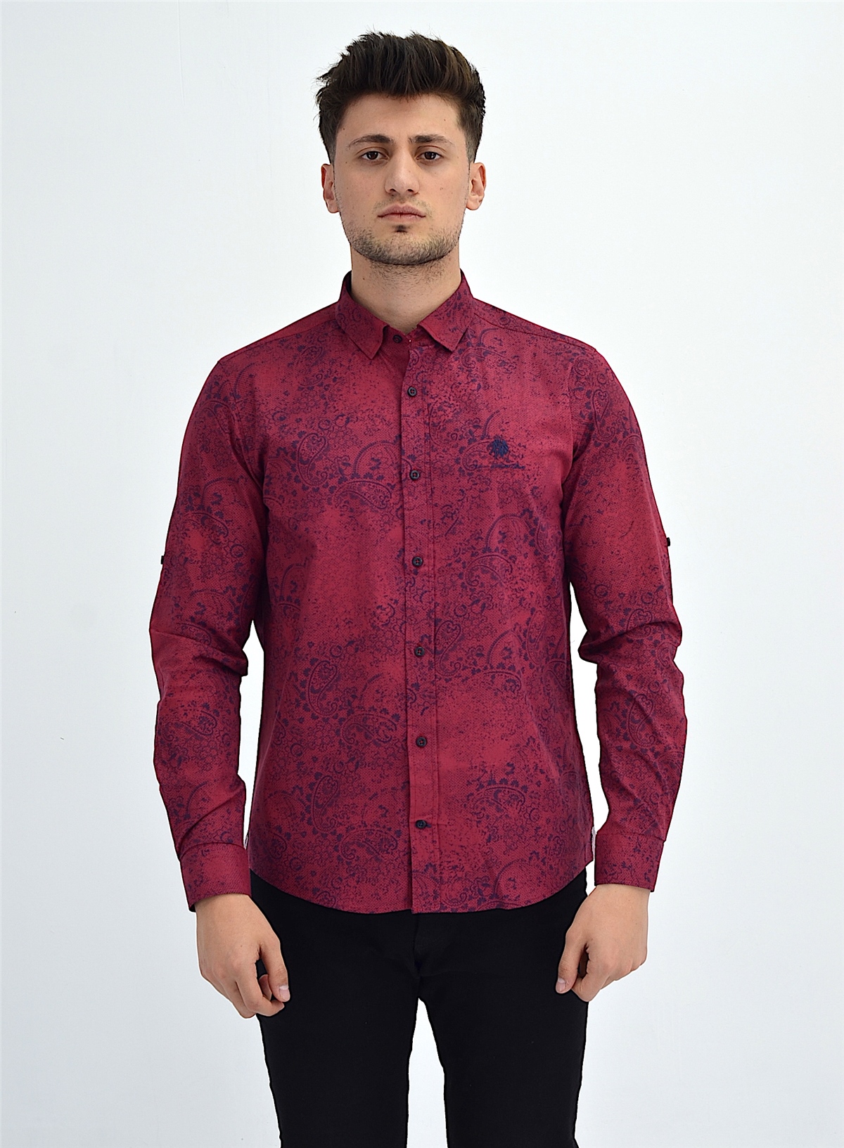 New World Polo Gömlek Bordo Slim Fit  30021