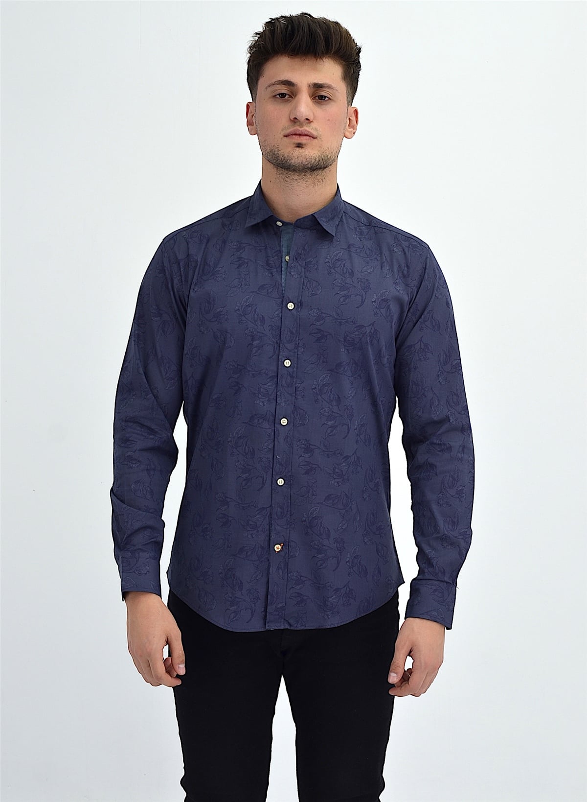 New World Polo Gömlek Lacivert Slim Fit  30007