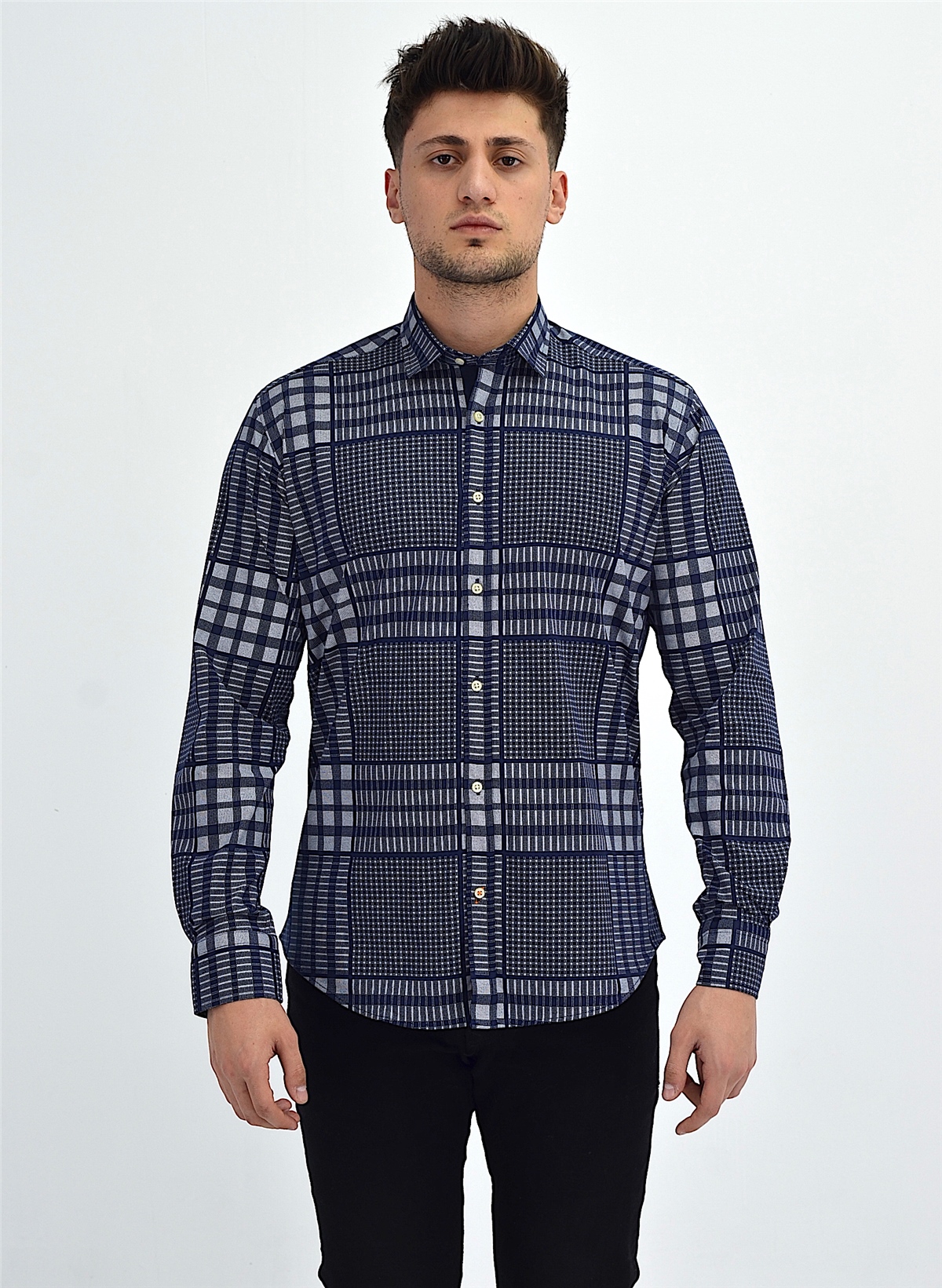 New World Polo Gömlek Lacivert Slim Fit  30006