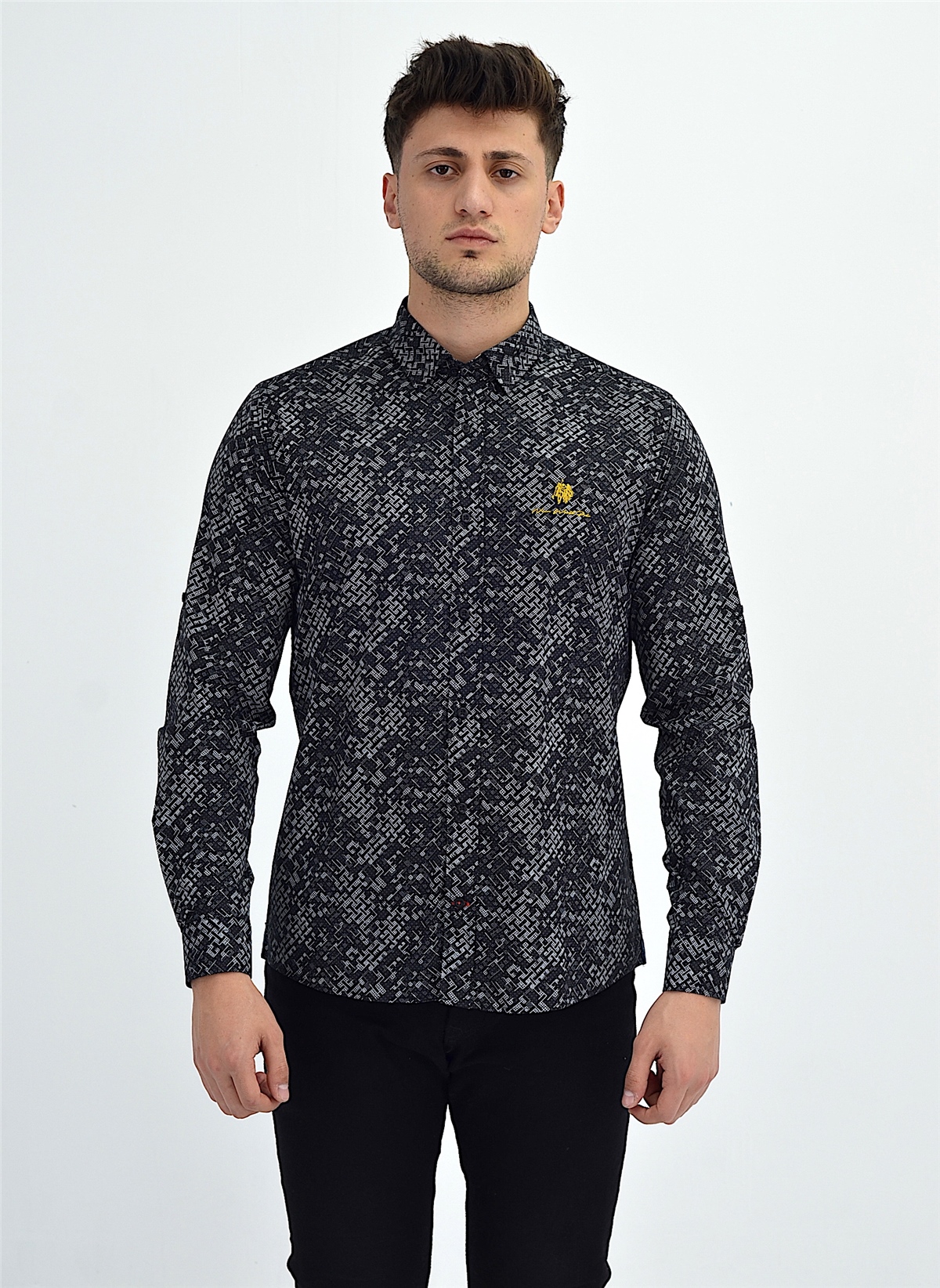 New World Polo Gömlek Siyah Slim Fit  30022