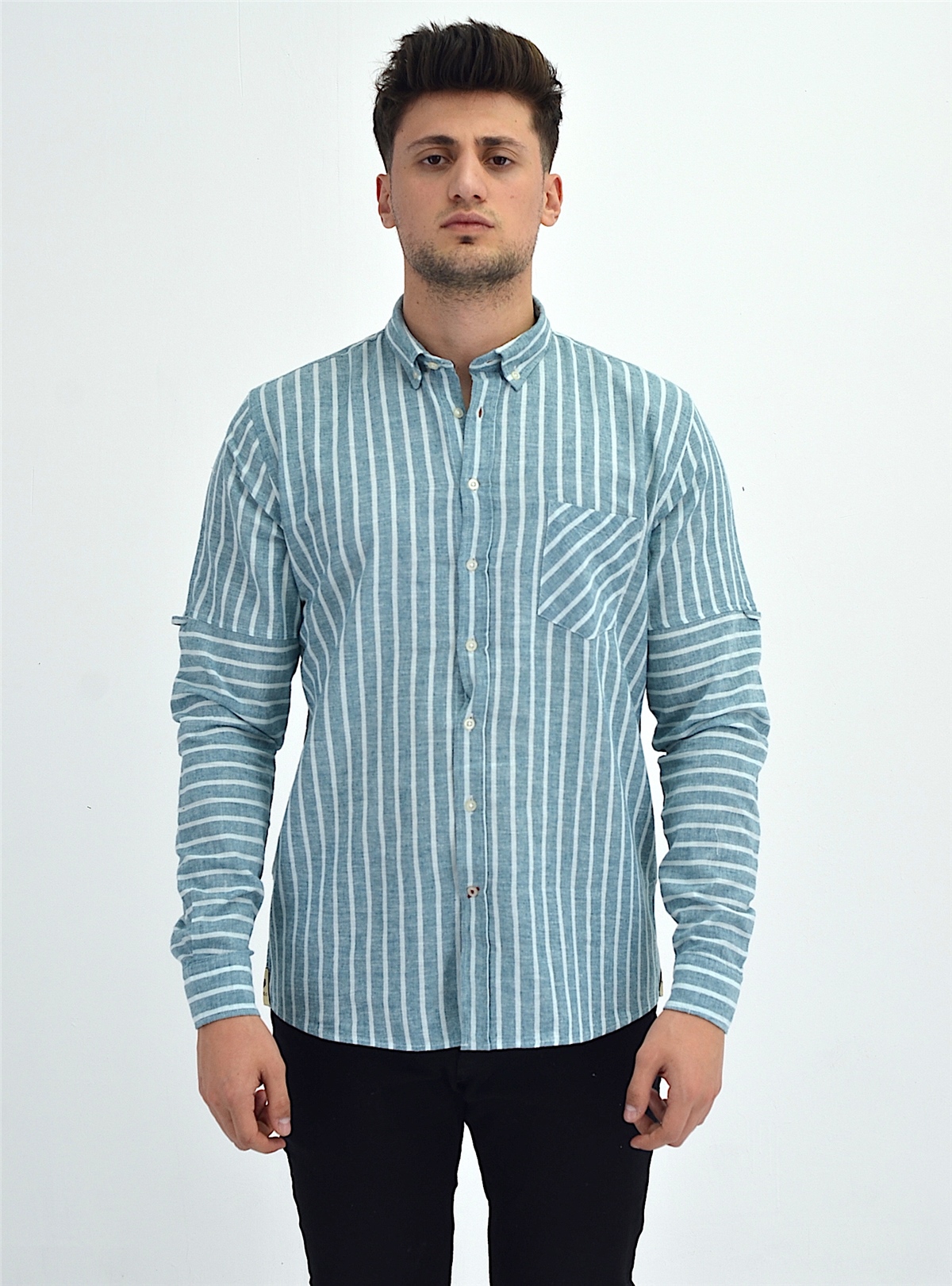 New World Polo Gömlek Yeşil Regular Custom  30015