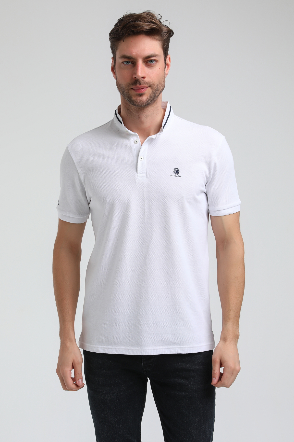 New World Polo Hakim Yaka Beyaz Slim Fit Polo 23SSM10247