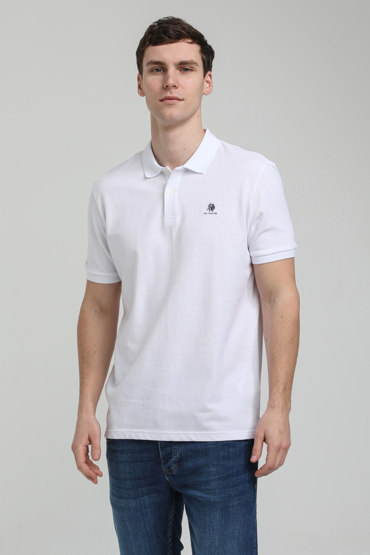 New World Polo Polo Yaka Beyaz Regular Custom Polo 23SSM10248