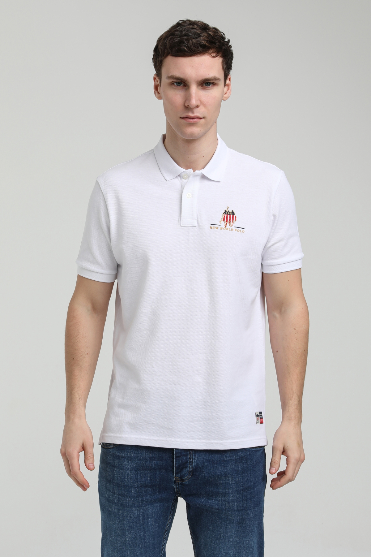 New World Polo Polo Yaka Beyaz Slim Fit Polo 23SSM10249