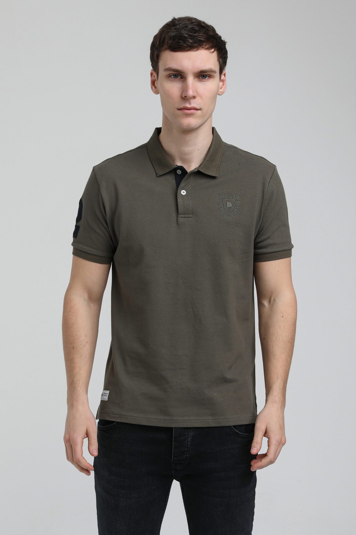 New World Polo Polo Yaka Haki Regular Custom Polo 23SSM10253