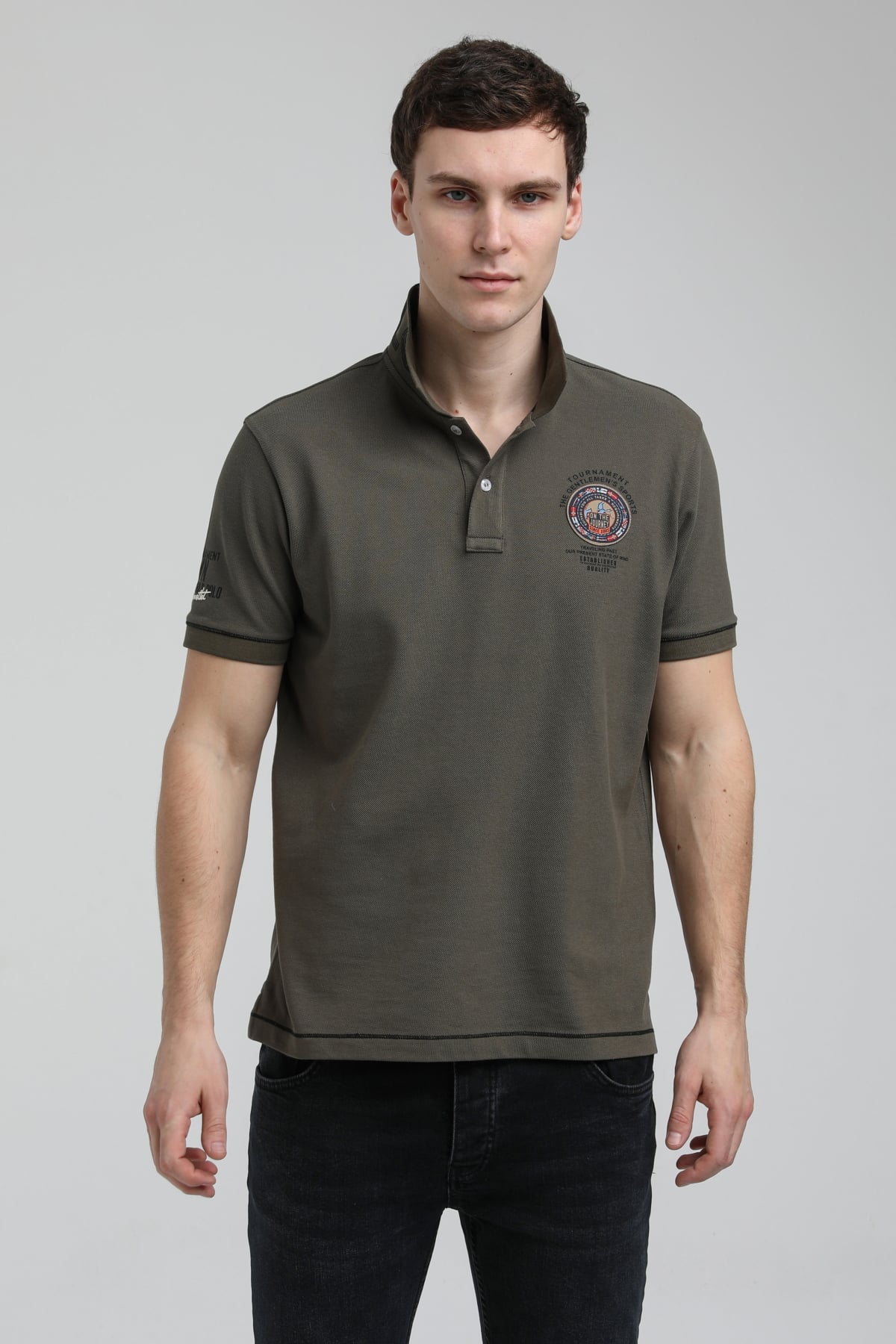 New World Polo Polo Yaka Haki Slim Fit Polo 23SSM10258