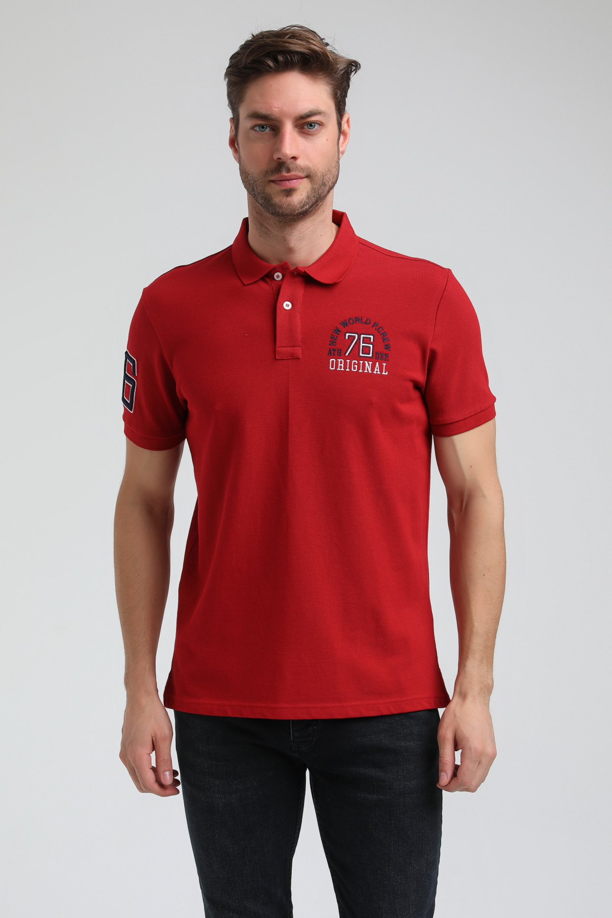 New World Polo Polo Yaka Kırmızı Regular Custom Polo 23SSM10254