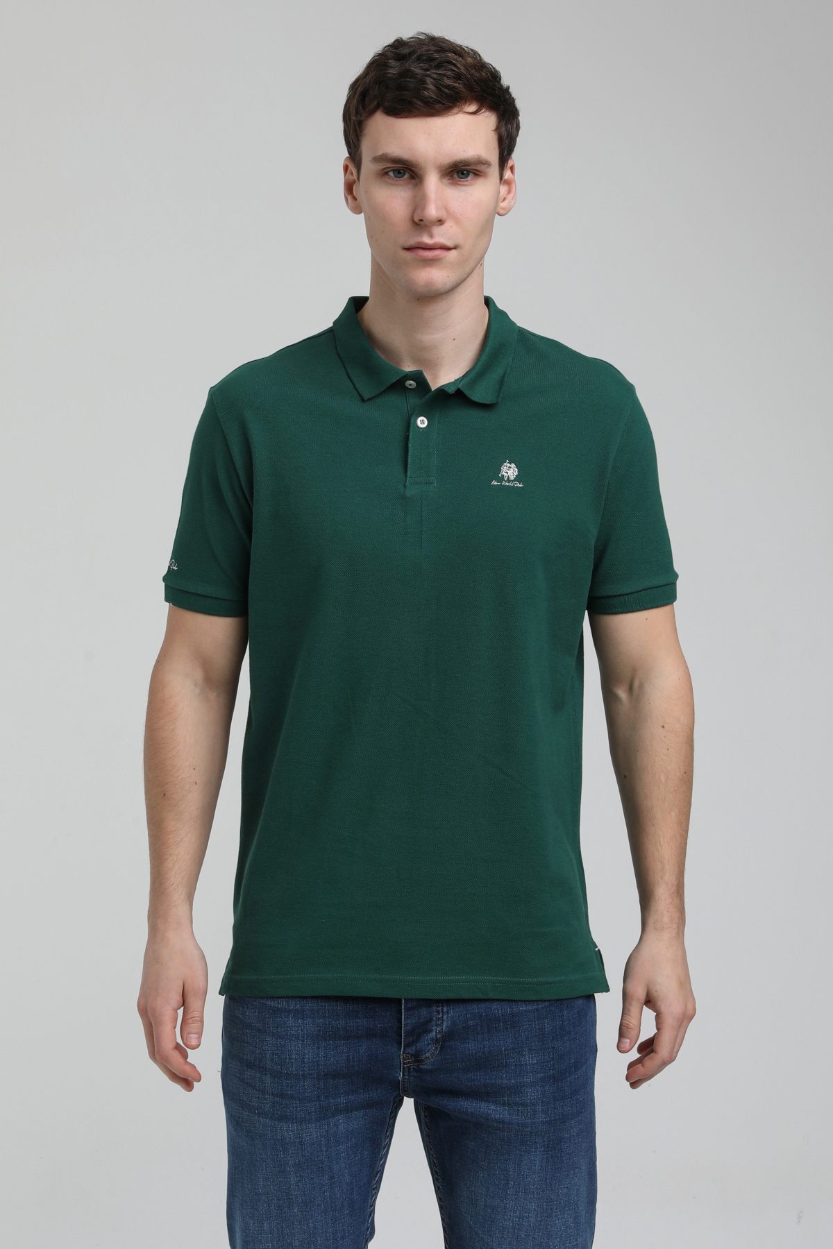 New World Polo Polo Yaka Koyu Yeşil Regular Custom Polo 23SSM10248