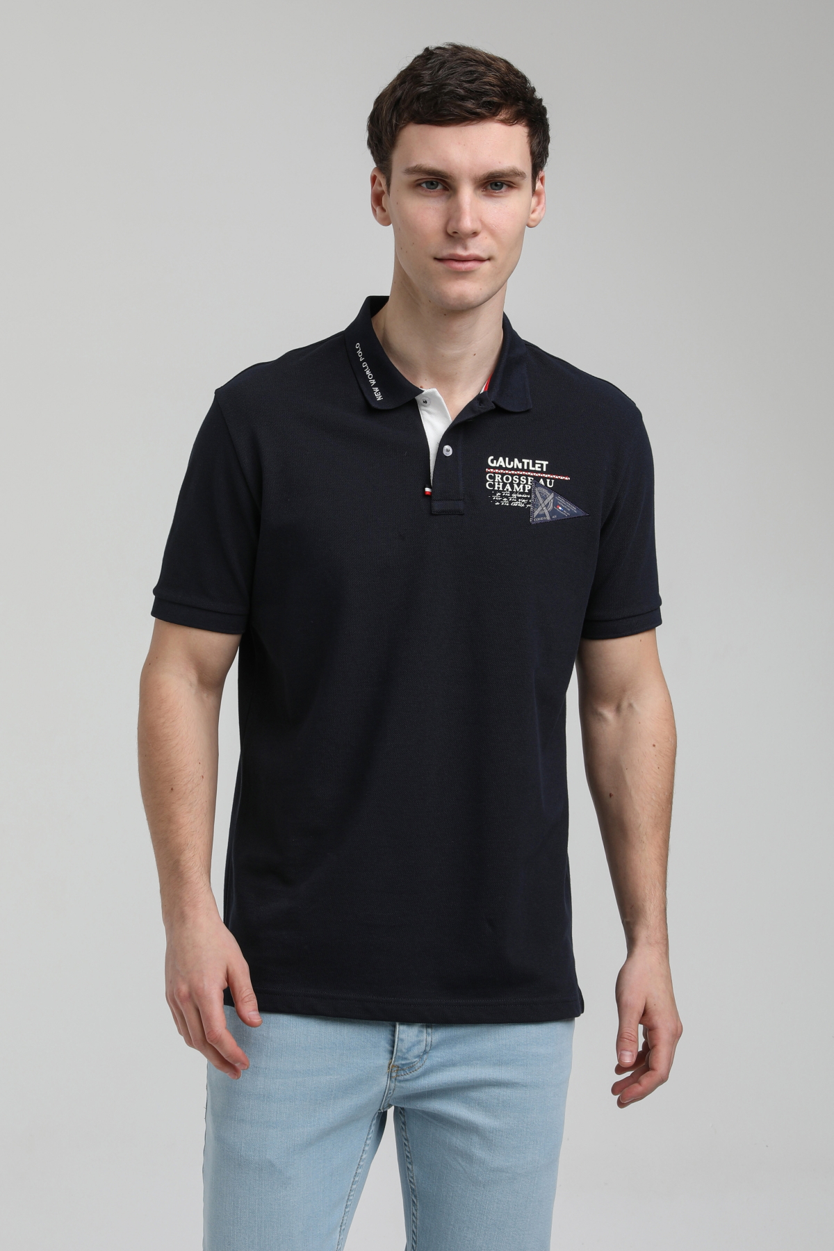 New World Polo Polo Yaka Lacivert Regular Custom Polo 23SSM10255