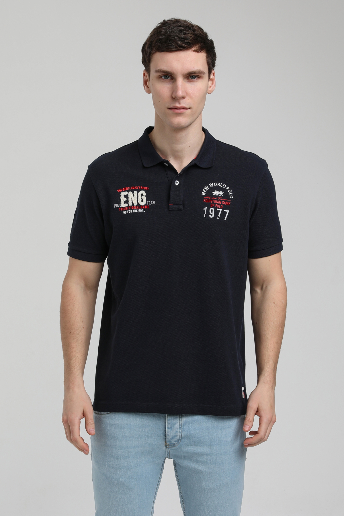 New World Polo Polo Yaka Lacivert Regular Custom Polo 23SSM10256