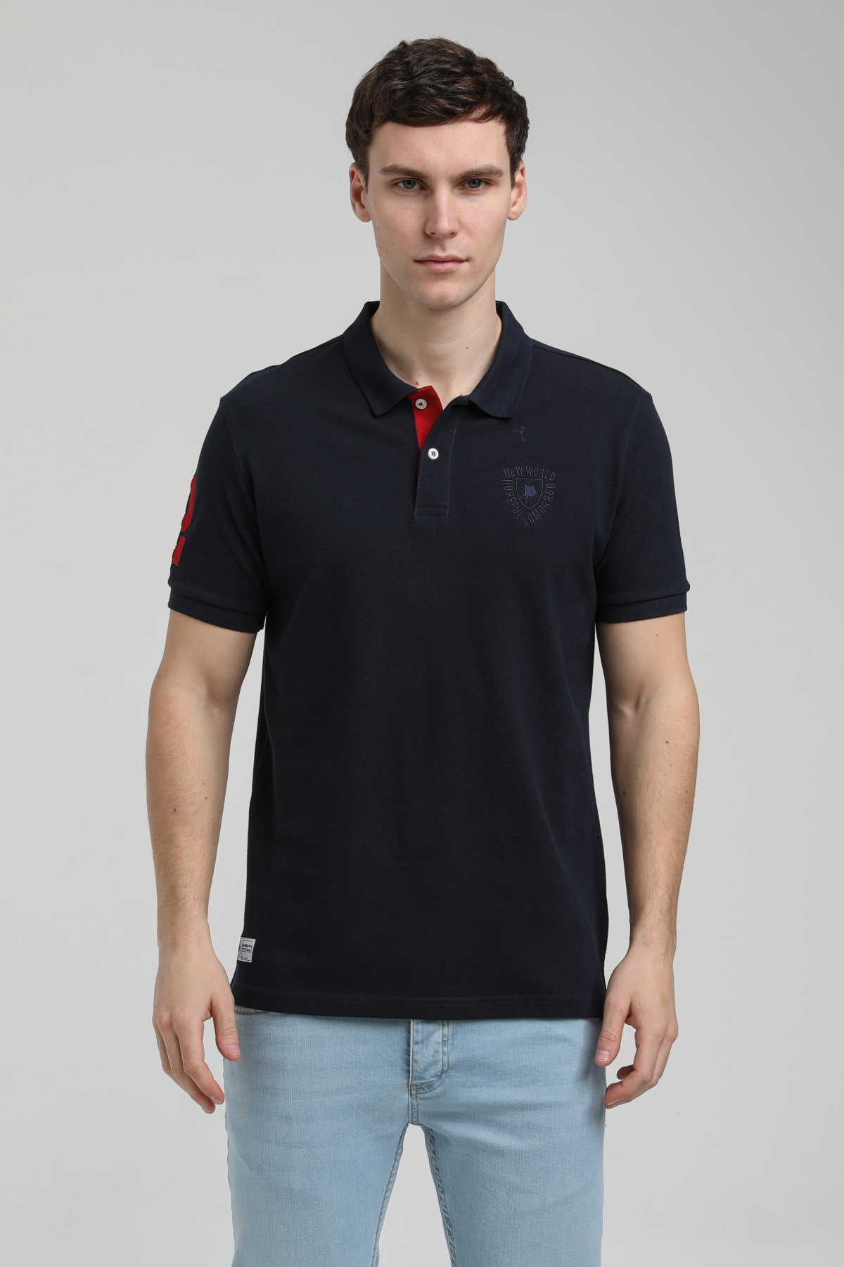 New World Polo Polo Yaka Lacivert Regular Custom Polo 23SSM10253