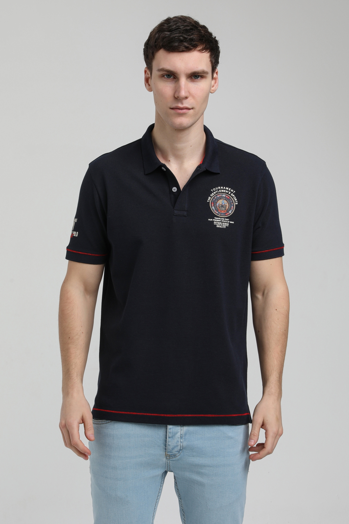New World Polo Polo Yaka Lacivert Slim Fit Polo 23SSM10258
