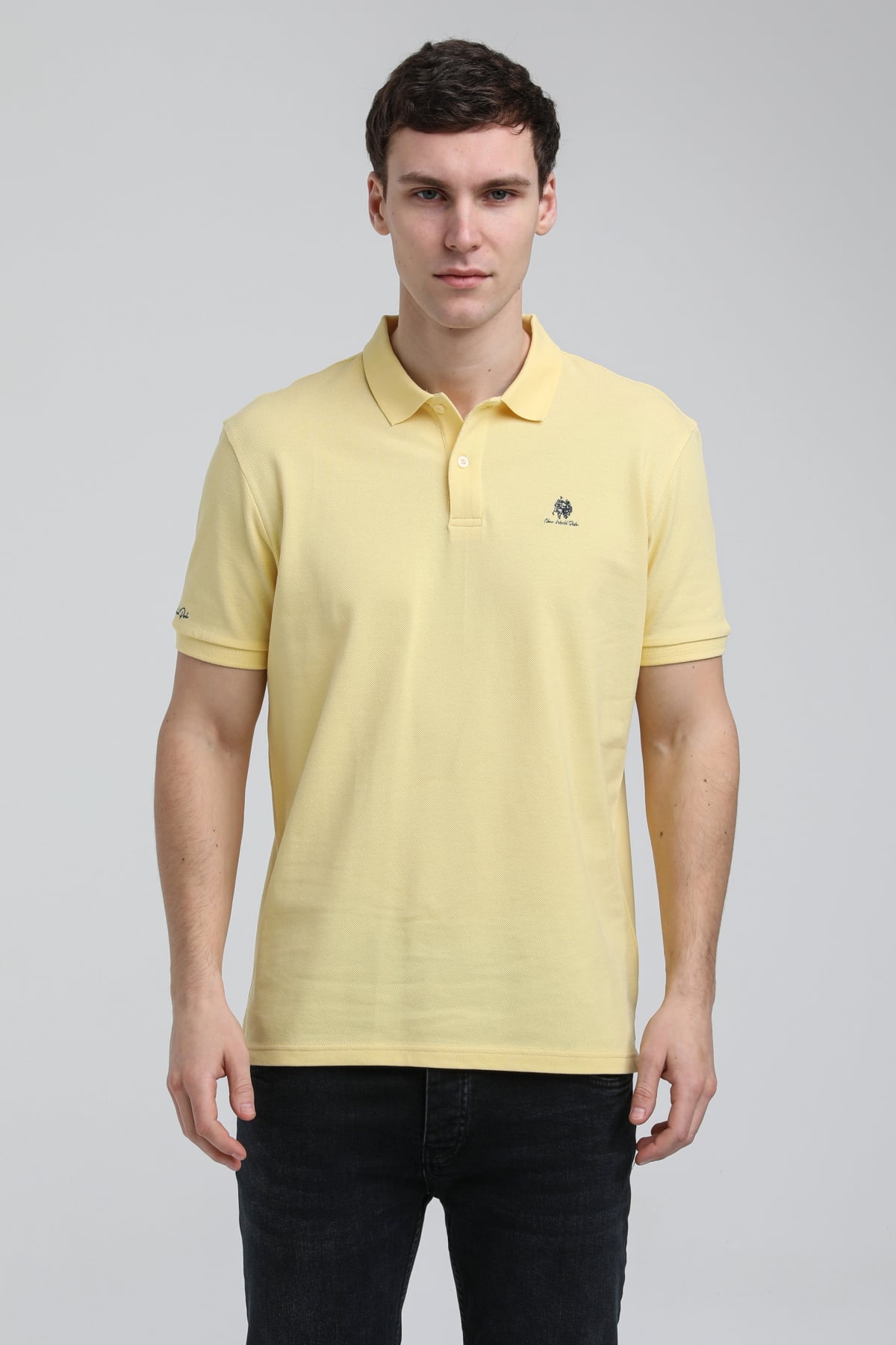 New World Polo Polo Yaka Sarı Regular Custom Polo 23SSM10248