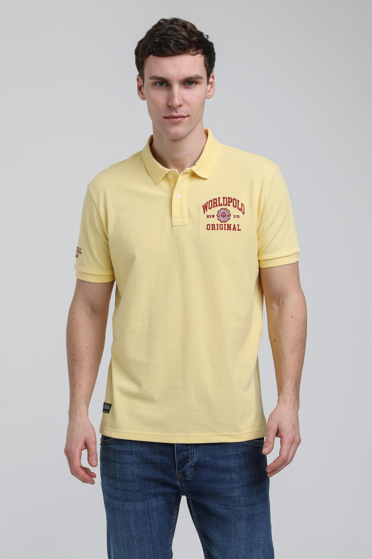 New World Polo Polo Yaka Sarı Regular Custom Polo 23SSM10250