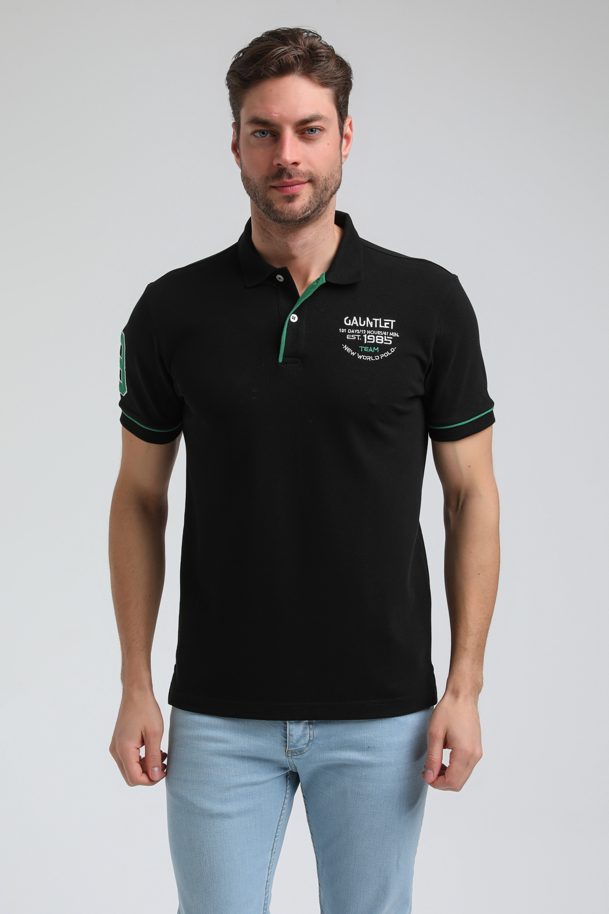 New World Polo Polo Yaka Siyah Big Size Polo 23SSM10252