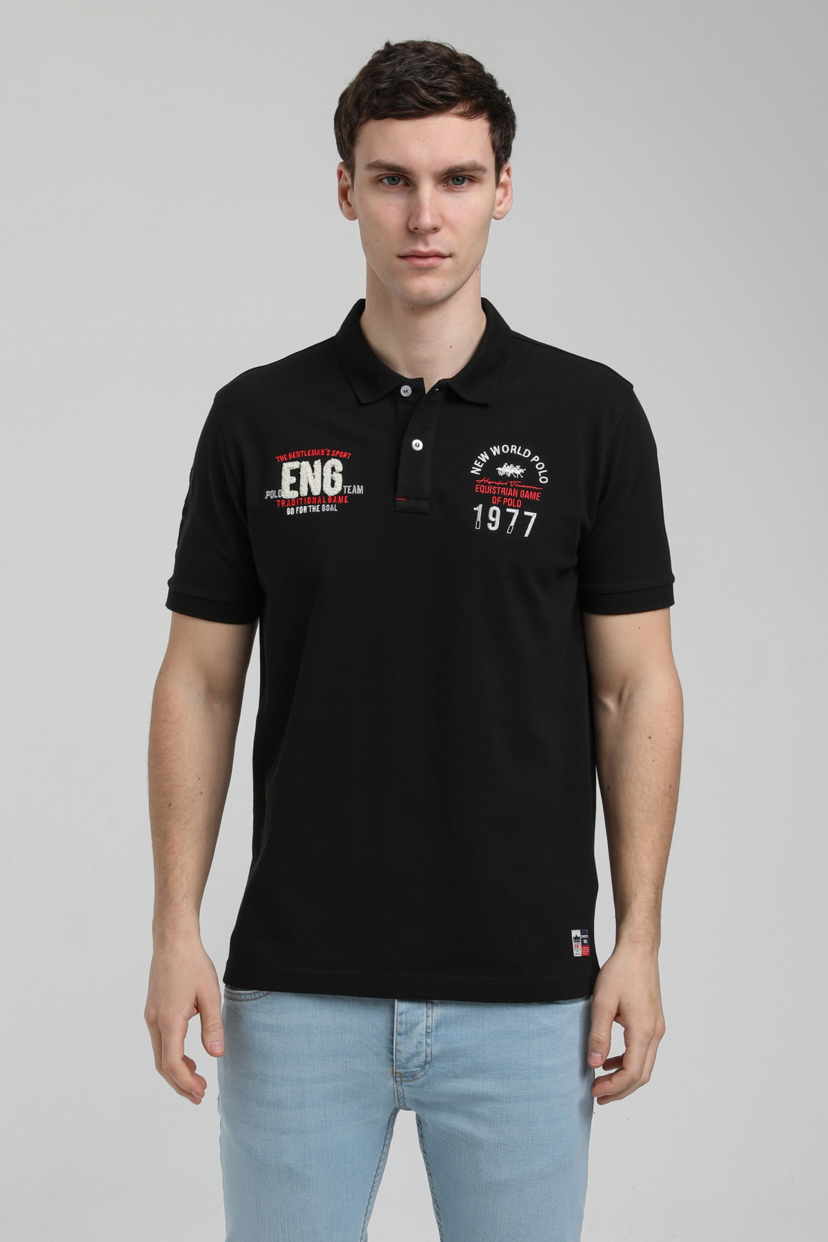 New World Polo Polo Yaka Siyah Regular Custom Polo 23SSM10256