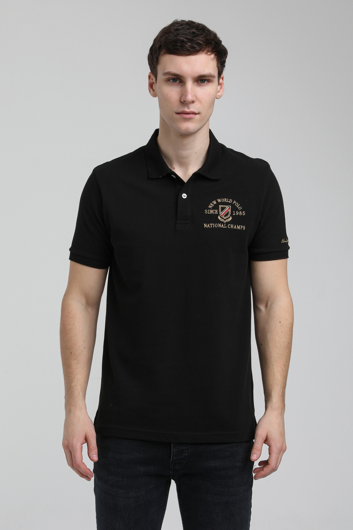 New World Polo Polo Yaka Siyah Regular Custom Polo 23SSM10251