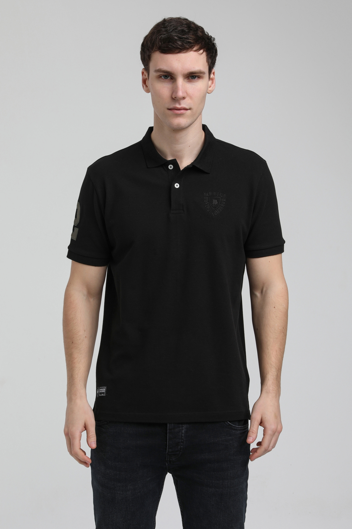 New World Polo Polo Yaka Siyah Regular Custom Polo 23SSM10253