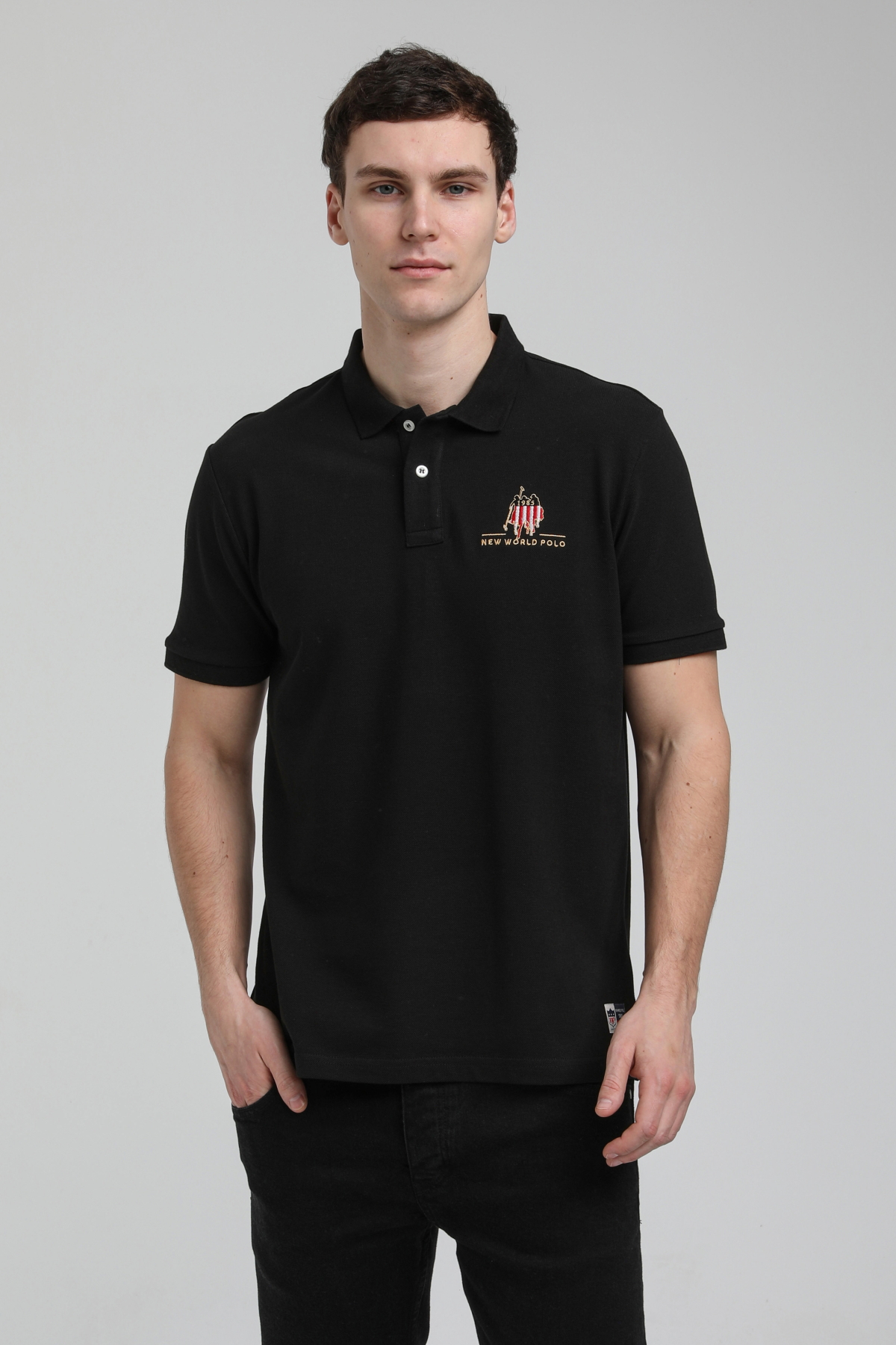 New World Polo Polo Yaka Siyah Slim Fit Polo 23SSM10249