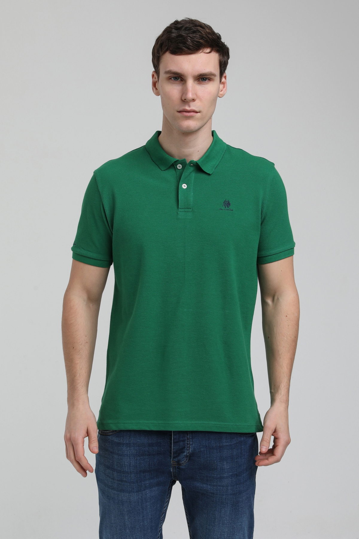 New World Polo Polo Yaka Yeşil Regular Custom Polo 23SSM10248
