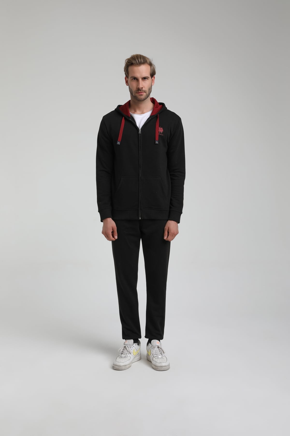 New World Polo Takım Siyah Slim Fit Eşofman 22FWM64039