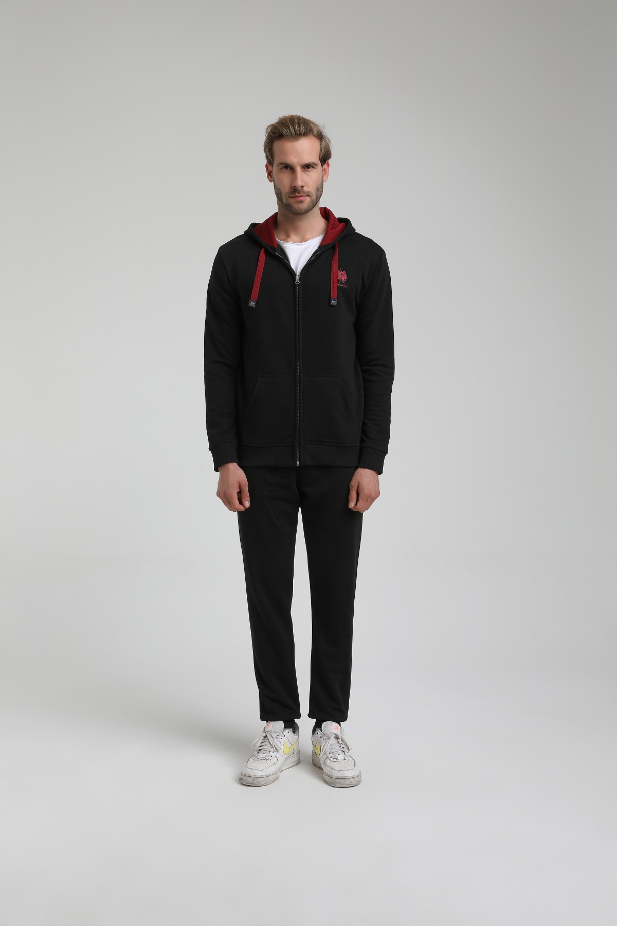 New World Polo Takım Siyah Slim Fit Eşofman 22FWM64039-A