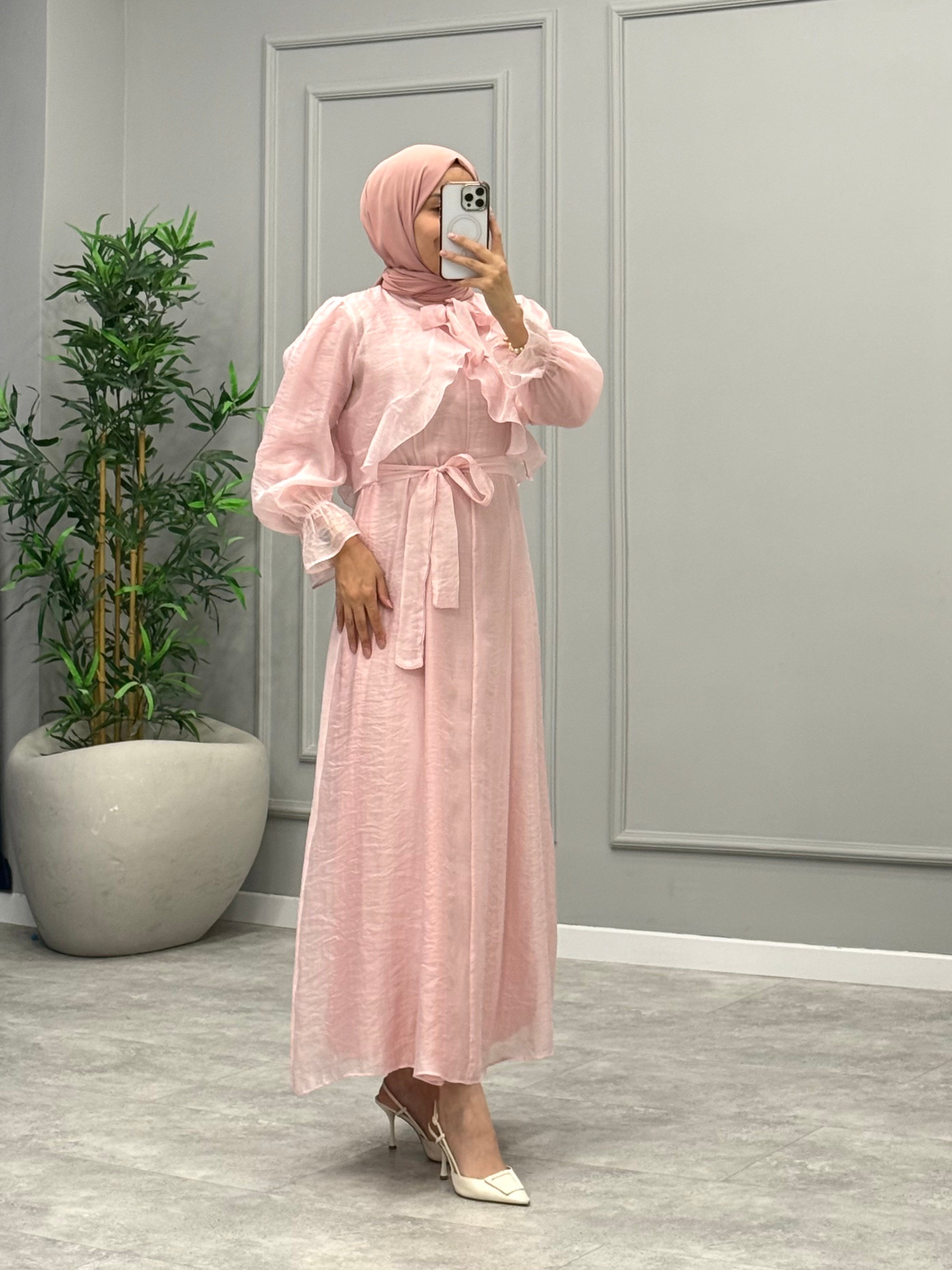 Candy Bolerolu Elbise -Pembe