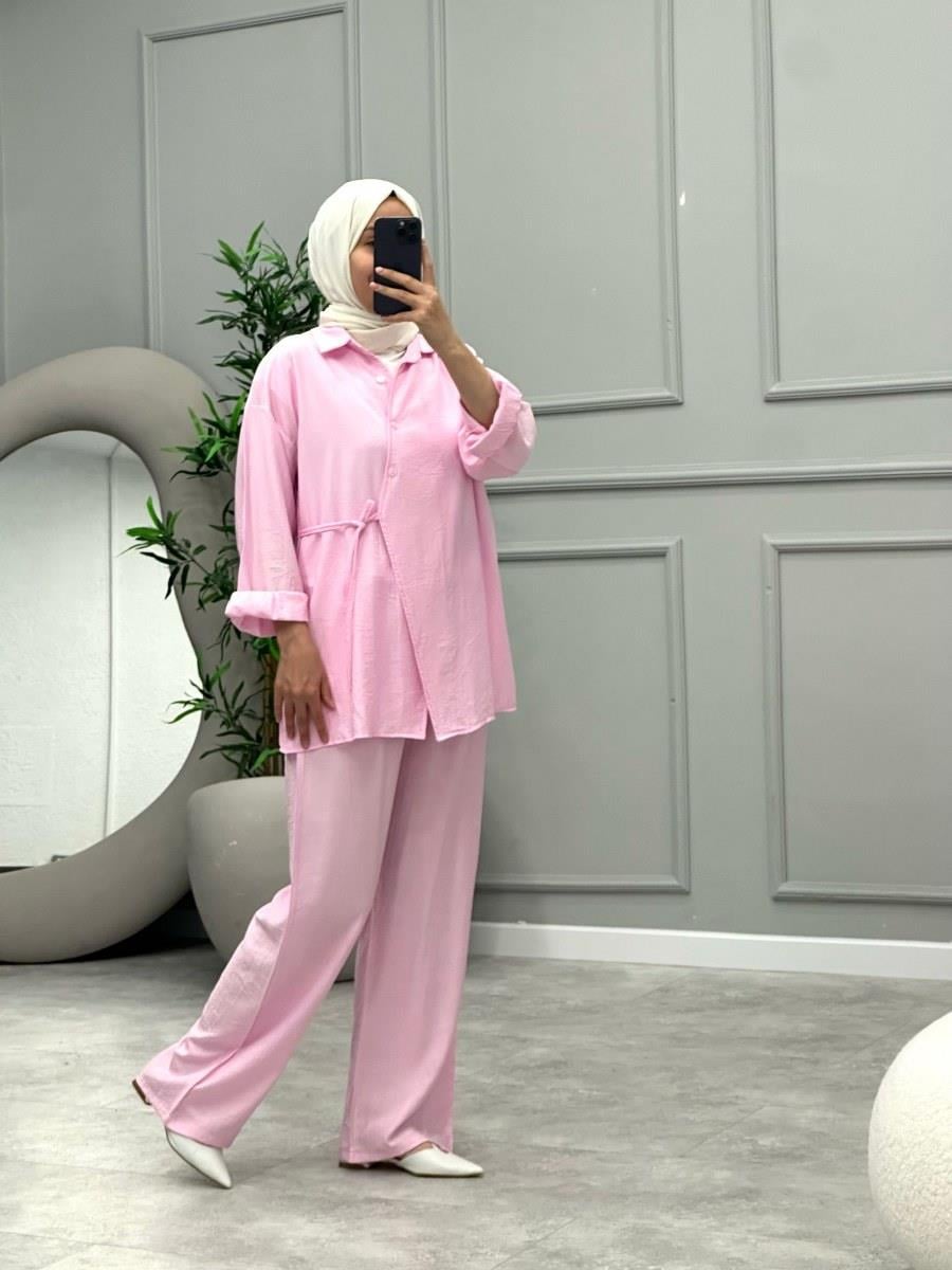 Sindy Pantolonlu Takım -Pembe