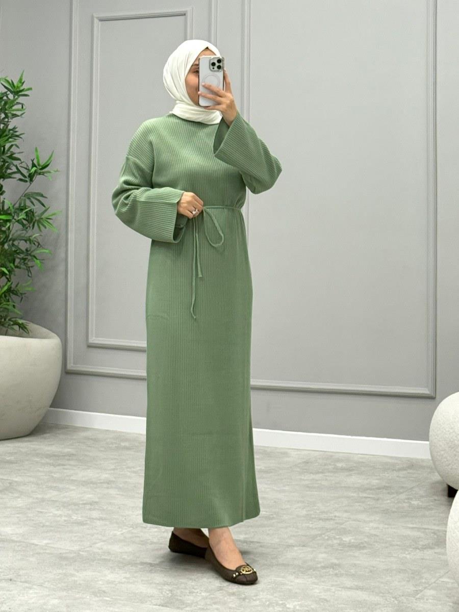 Alisa Triko Elbise -Mint