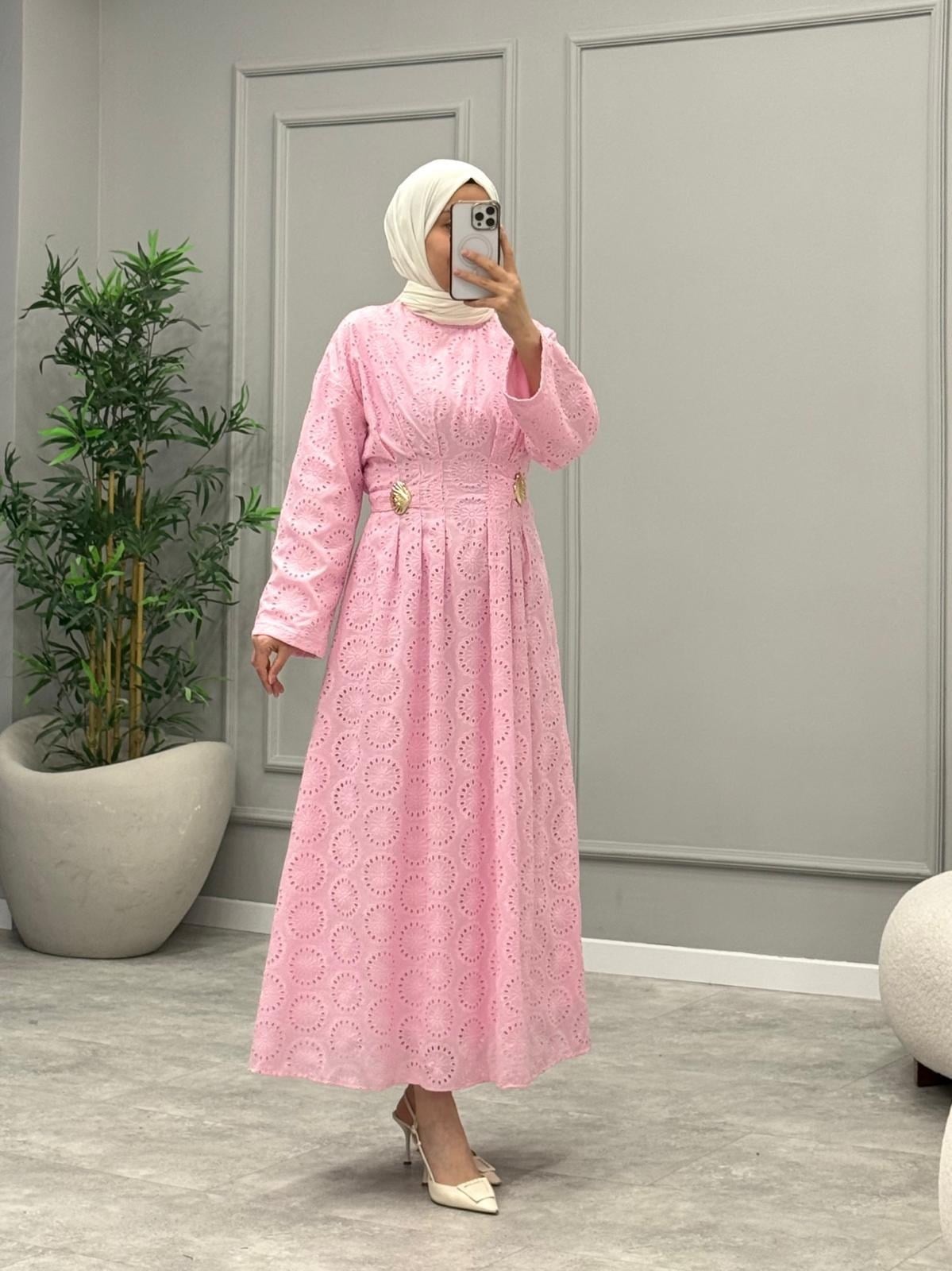 Frank Brode Elbise -Pembe