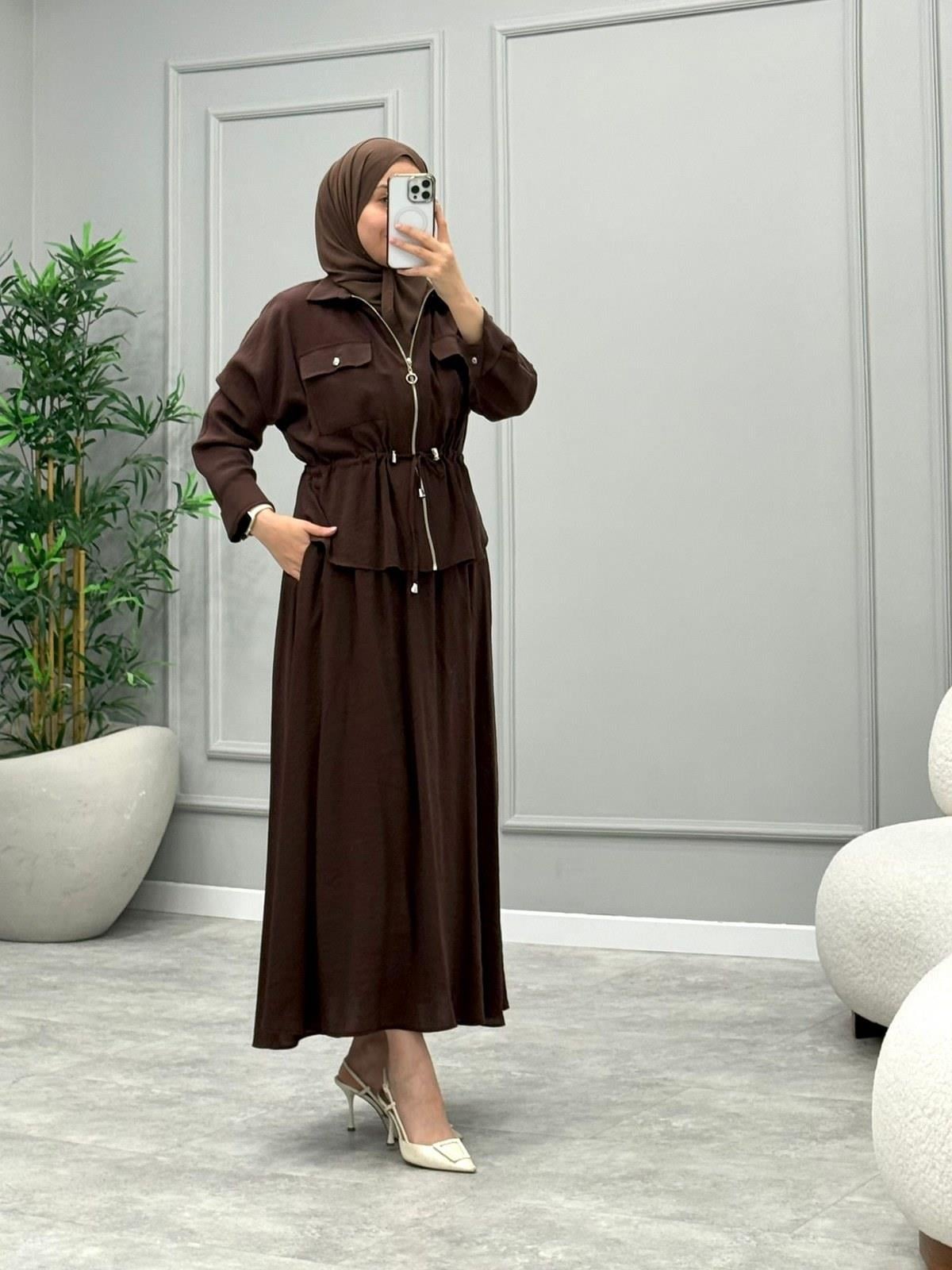 Mary Etekli Takım -Kahverengi