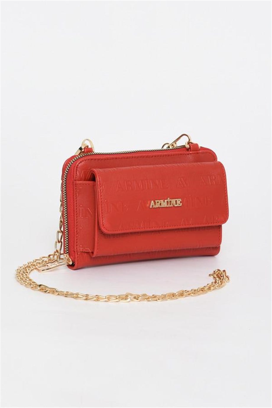 Armine Kırmızı Monogram Baskılı Çanta 324
