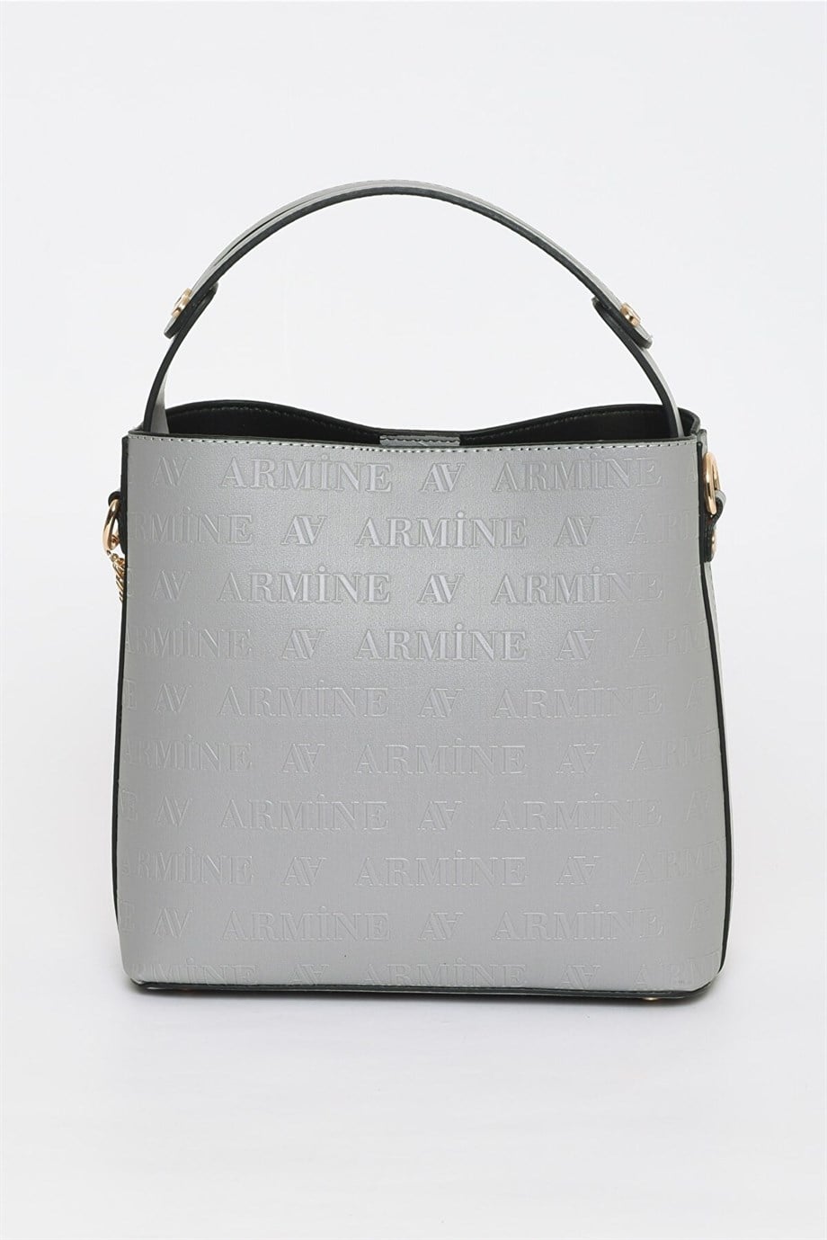 Armine Gri Monogram Baskılı Çanta 222
