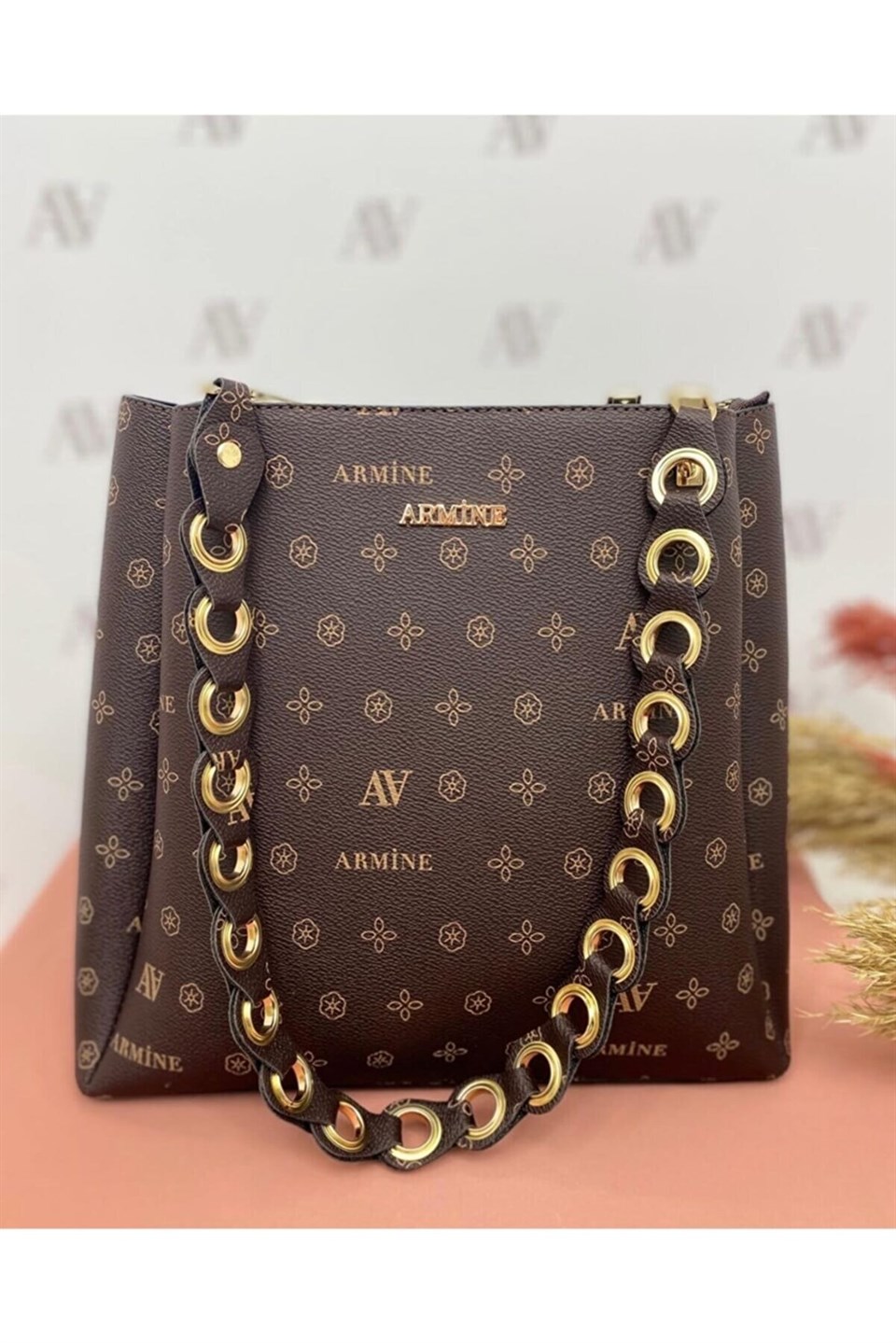 Armine Kahverengi Baskılı Çanta 303