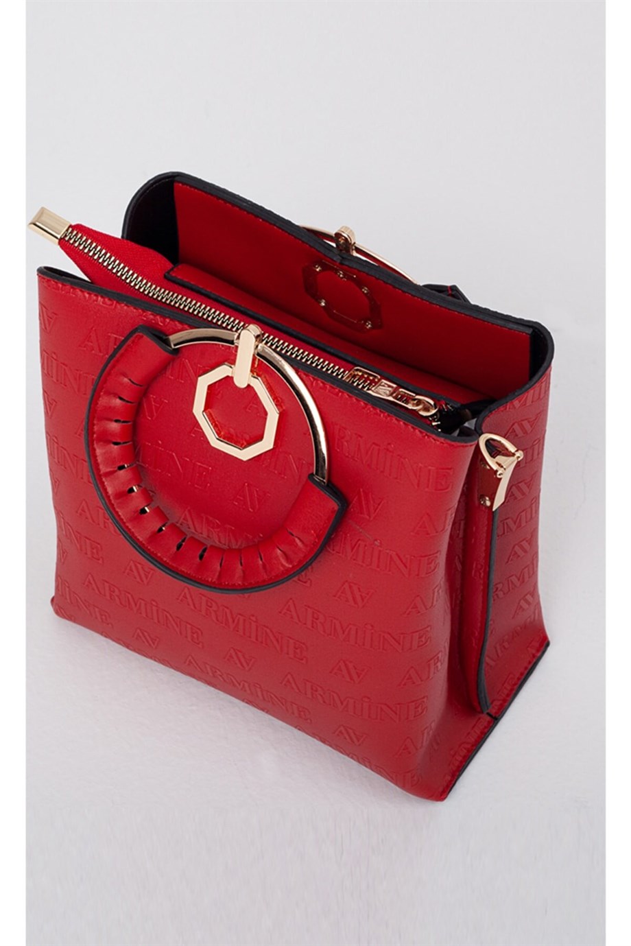 Armine Kırmızı Monogram Baskılı Çanta 222