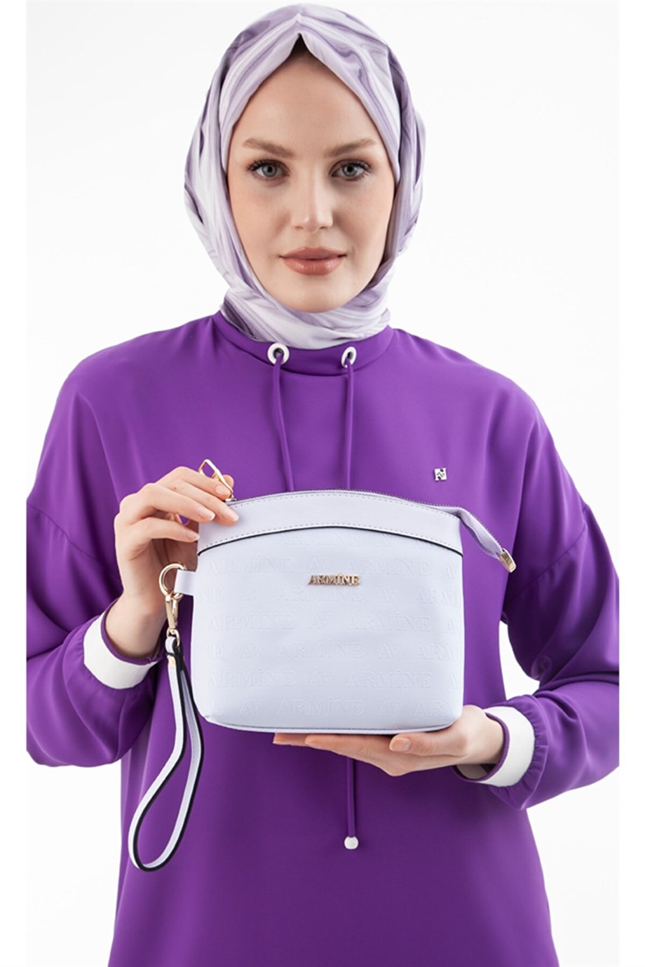 Armine Lila Monogram Baskılı Çanta 319